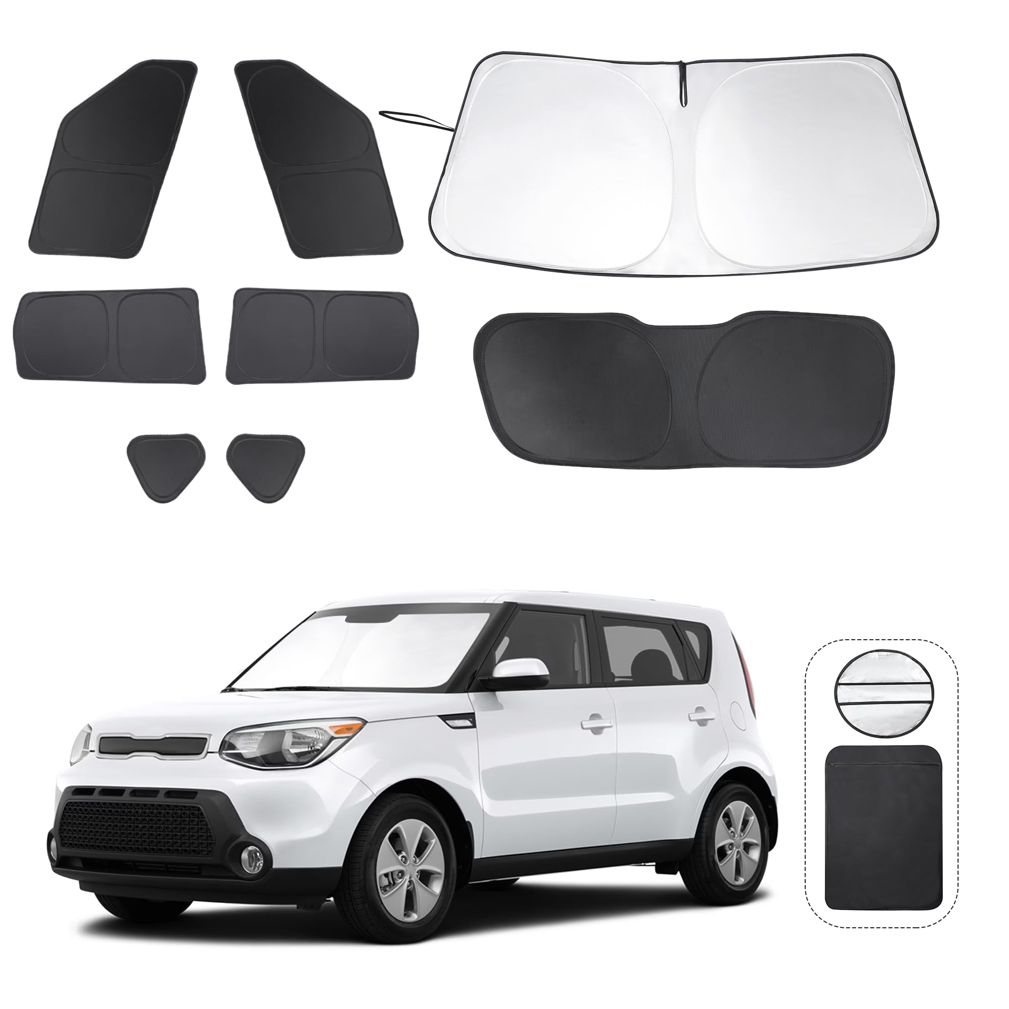 Tinglu Window Shades For Kia Soul 2014-2019 Accessorie Car Side Full Windows Rear Triangular Windshield Sun Shade Sun Uv Rays &