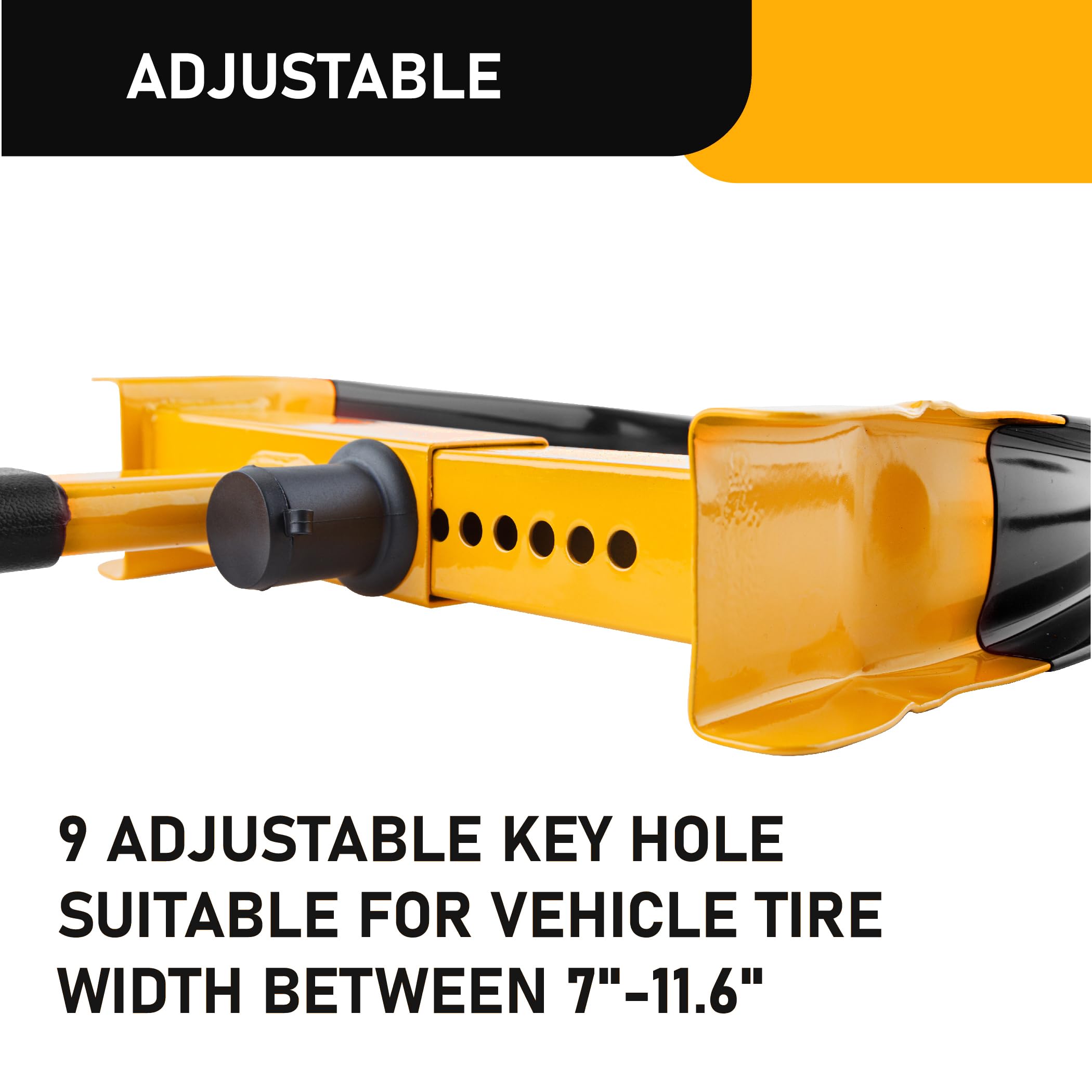 Cartman 2 Packs Heavy Duty Trailer Lock Wheel Clamp, Yellow/Black Universal Security Tire Lock, Adjustable Anti Theft Lock For T