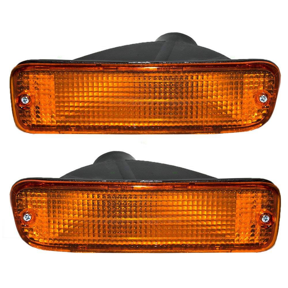 Brock Replacement Set Driver and Passenger Park Signal Front Marker Lights Compatible with 1995-1997 Tacoma Pickup Truck w/ 2-Wh