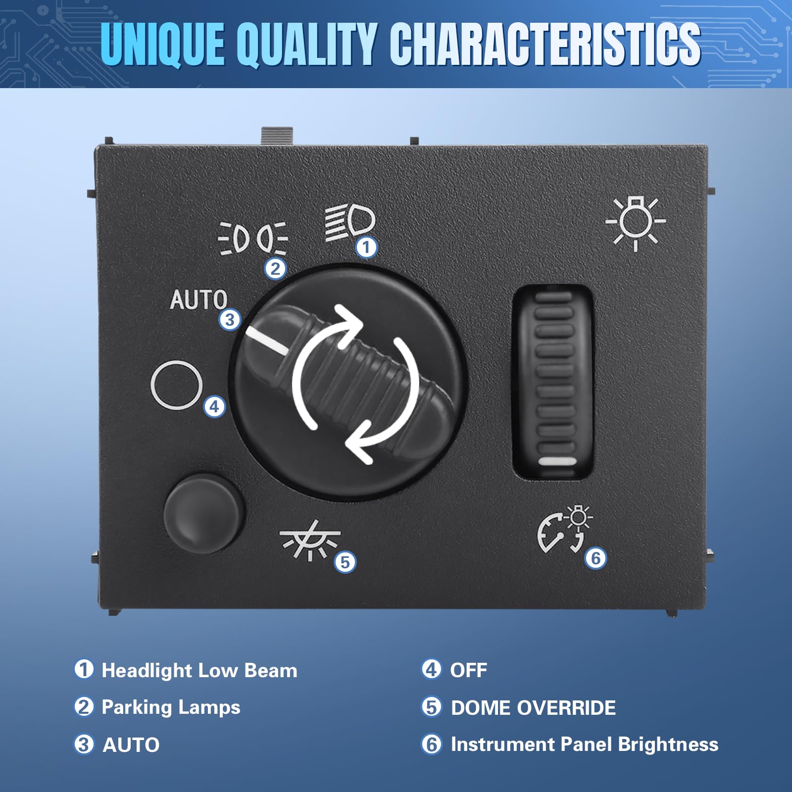 Lcwrgs 19381535 15143597 Headlight Switch & Fog Light Switch Replacement For 2003-2007 Chevy Silverado Suburban Tahoe Avalanche,