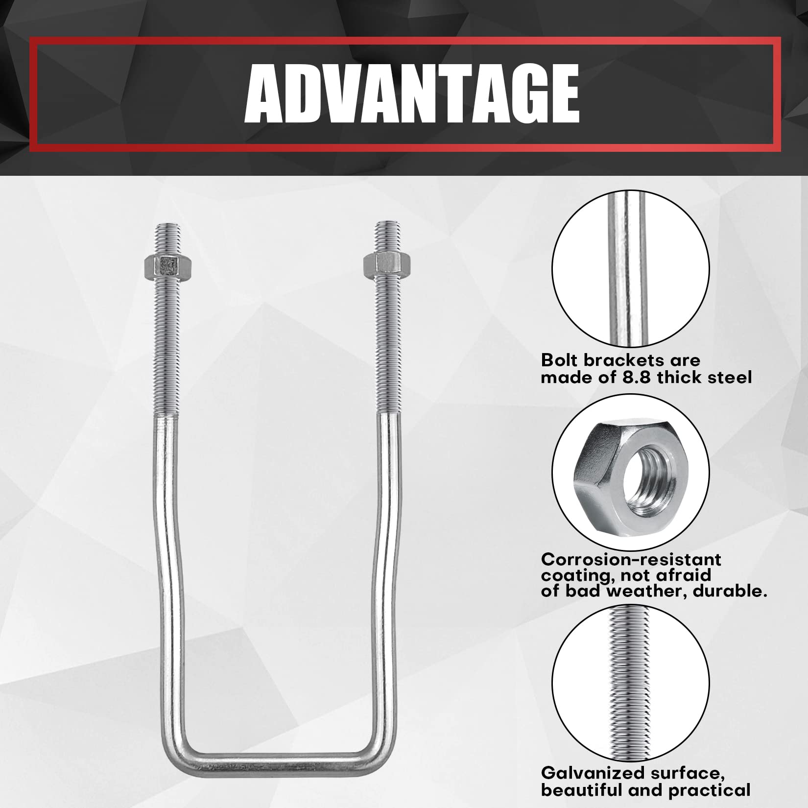 VIAGL U-Bolt Trailer Spare Tire Bracket, Spare Tire Carrier Galvanized Threaded Spare Tire Mount Bracket Side Mount 4 or 5 Lugs