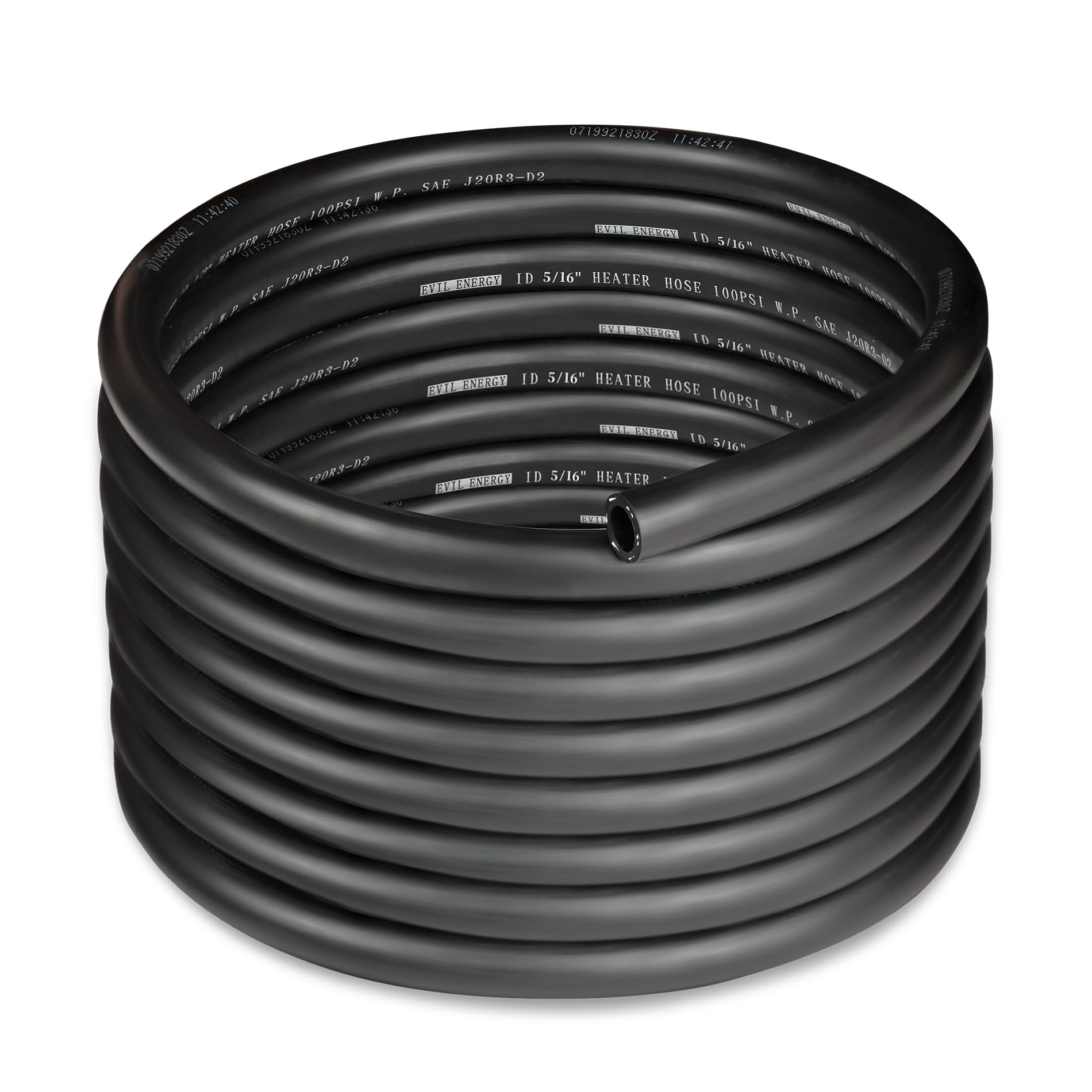 Evil Energy 5/16'' Heater Hose Coolant Radiator Straight 100Psi Sae 20R3 20Ft Black