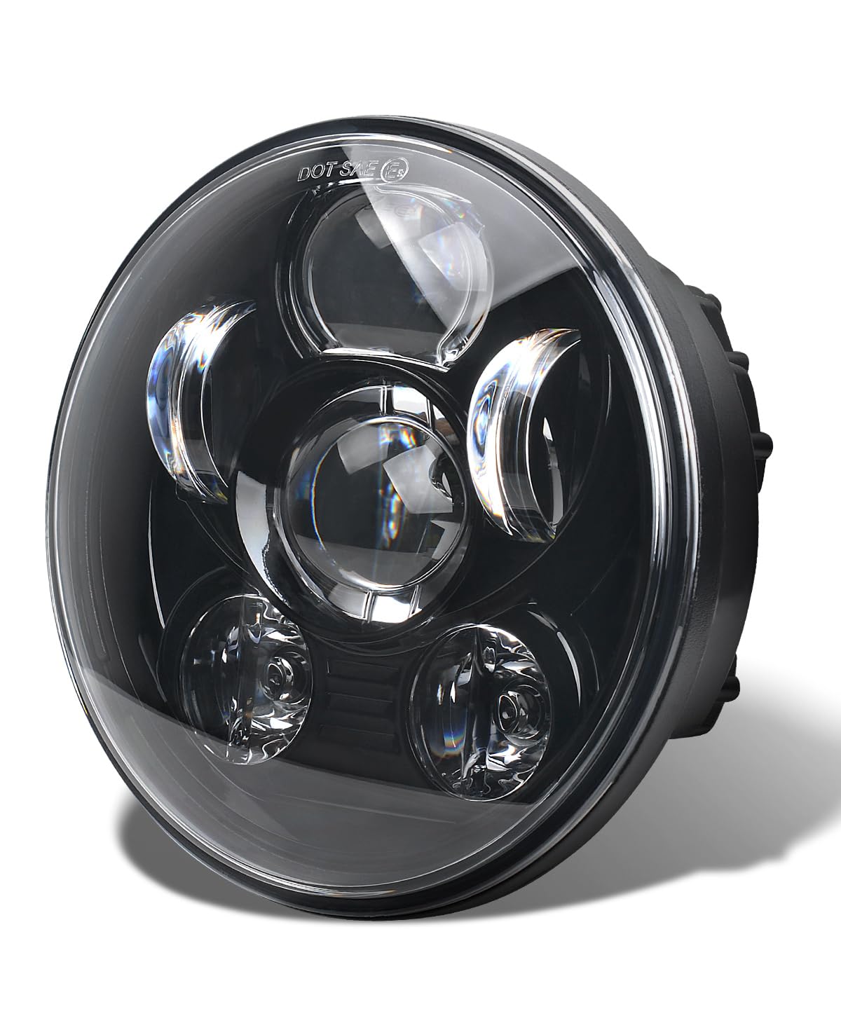 Tugwuetlwu 5-3/4 5.75 Inch LED Motorcycle Headlight Compatible with Harley Davidson Sportster Dyna Street Bob Low Rider Wide Gli