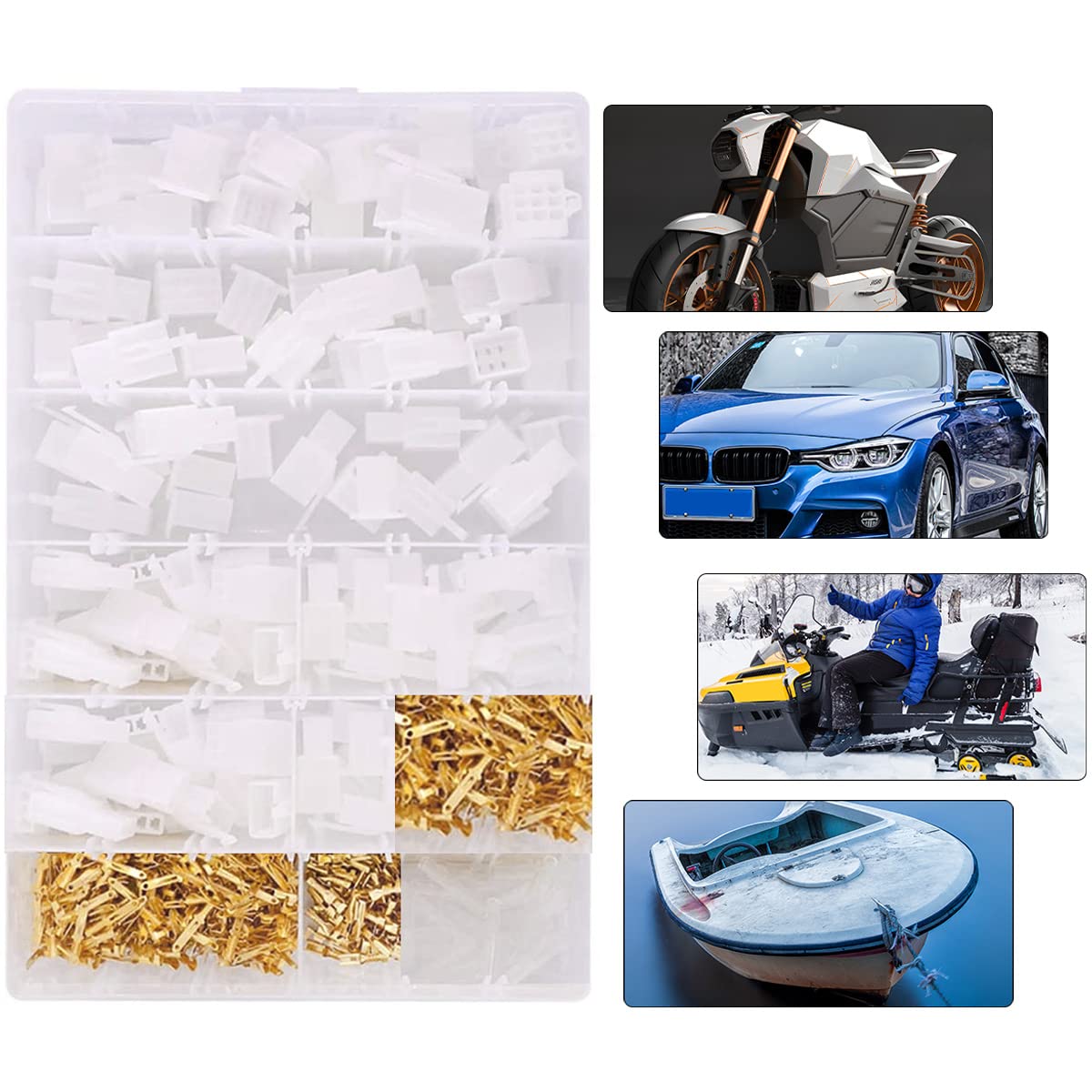 Gffg 720Pcs Automotive Electrical Wire Connectors Kit, 2.8Mm 2 3 4 6 9 Pin Automotive Electrical Wire Connectors Pin Header Crim