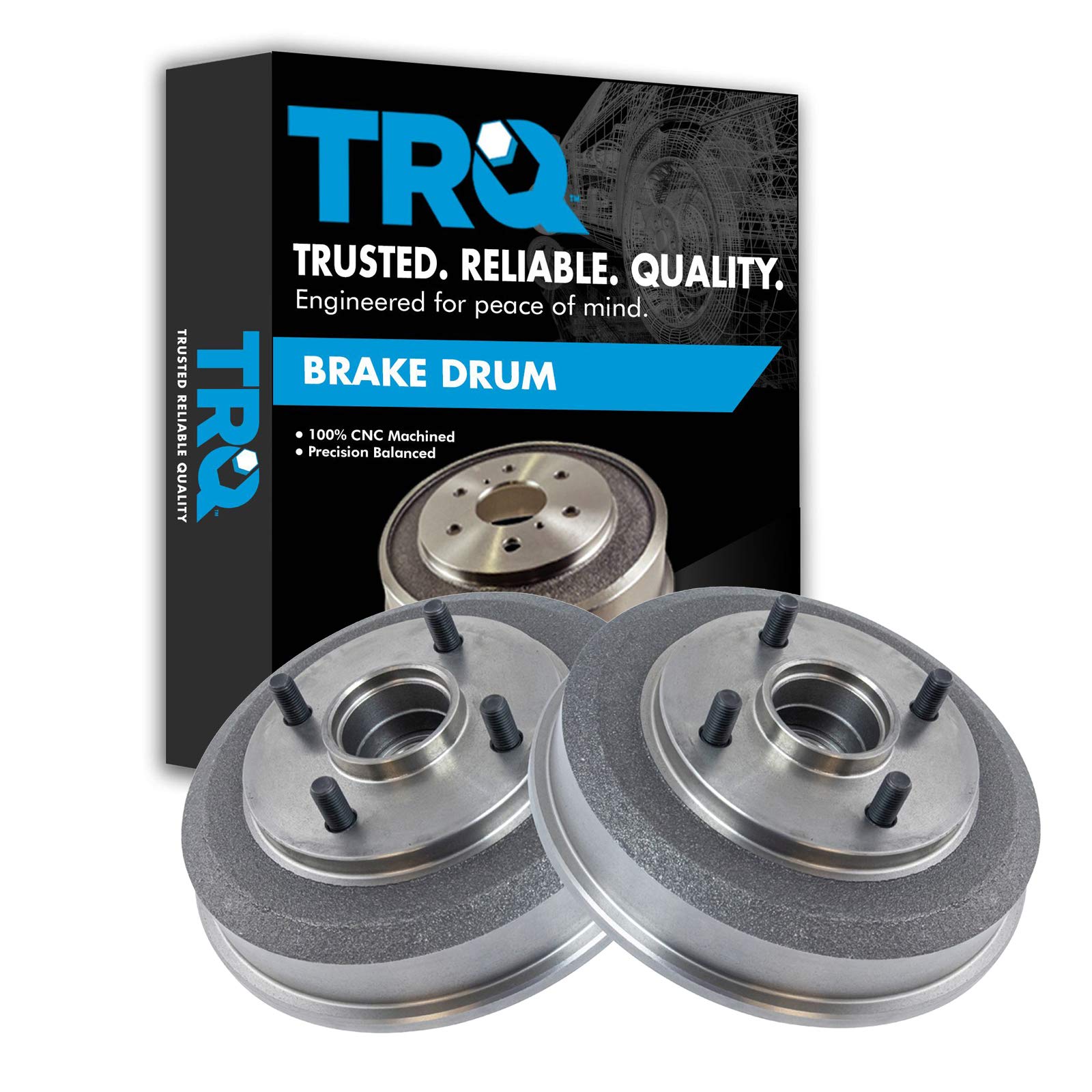 Trq Rear Brake Drum Pair Set For 2000-2008 Ford Focus