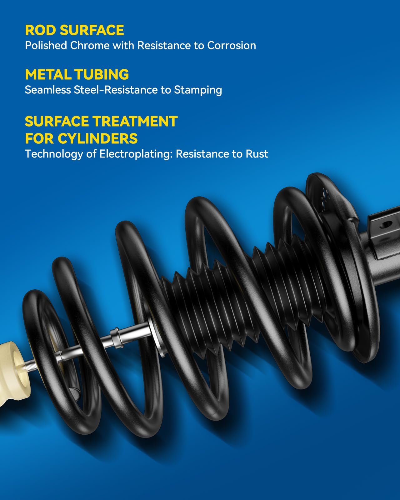 Philtop 171453+171454 Front Struts Shock Absorber For Rav-4 2000 2001 2002 2003 2004 2005, Struts With Coil Spring Assembly