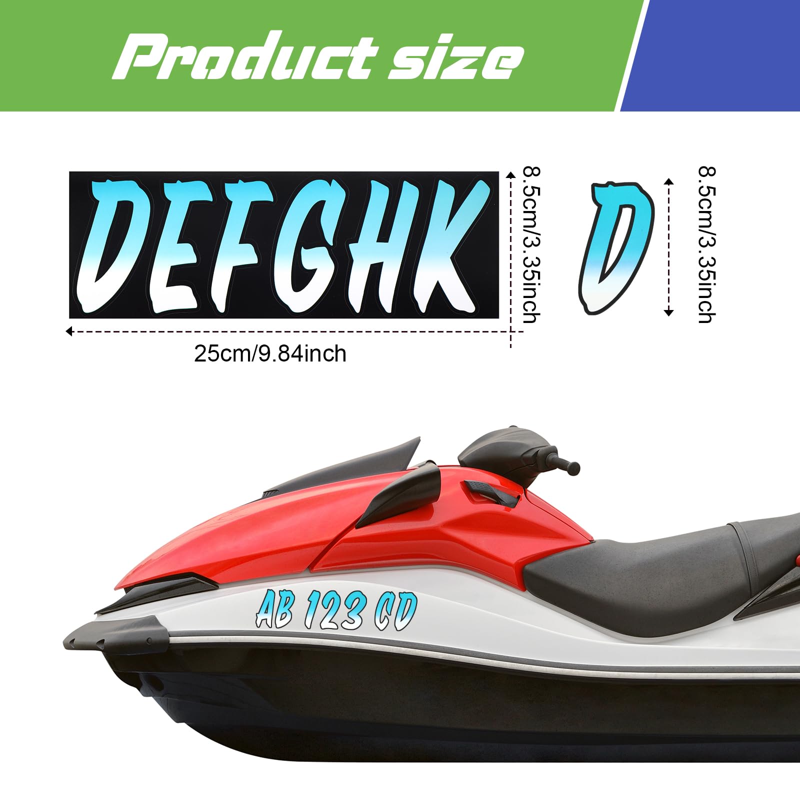 MotiMind 30 Pcs 5 Sets Boat Registration Numbers 0 to 9 and Name Decal Letters A to Z Waterproof Marine Boat Registration Number