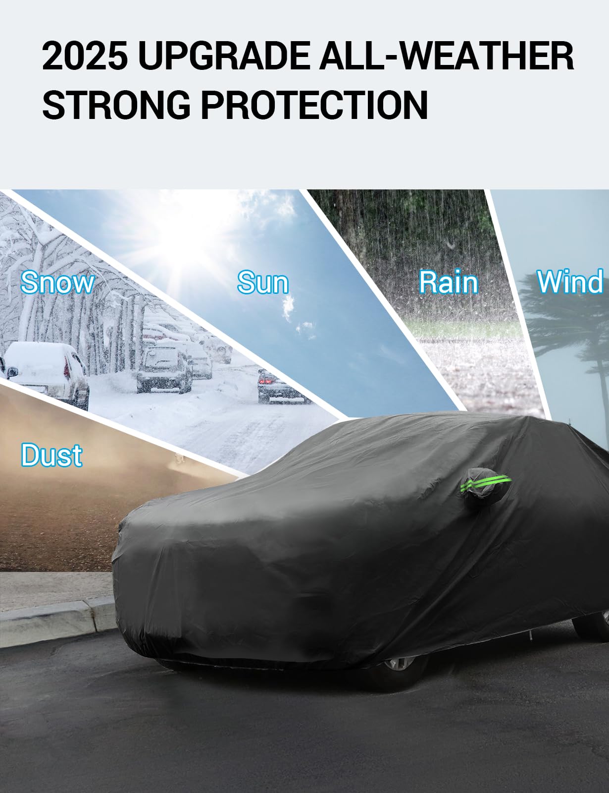 Proadsy 2024 Upgrade Car Cover For Hyundai Tucson 2020-2024, Waterproof All Weather For Automobiles, Windproof Snowproof Rain Hail Sun Uv Dust Snow Protection Full Outdoor Indoor Exterior Car Covers