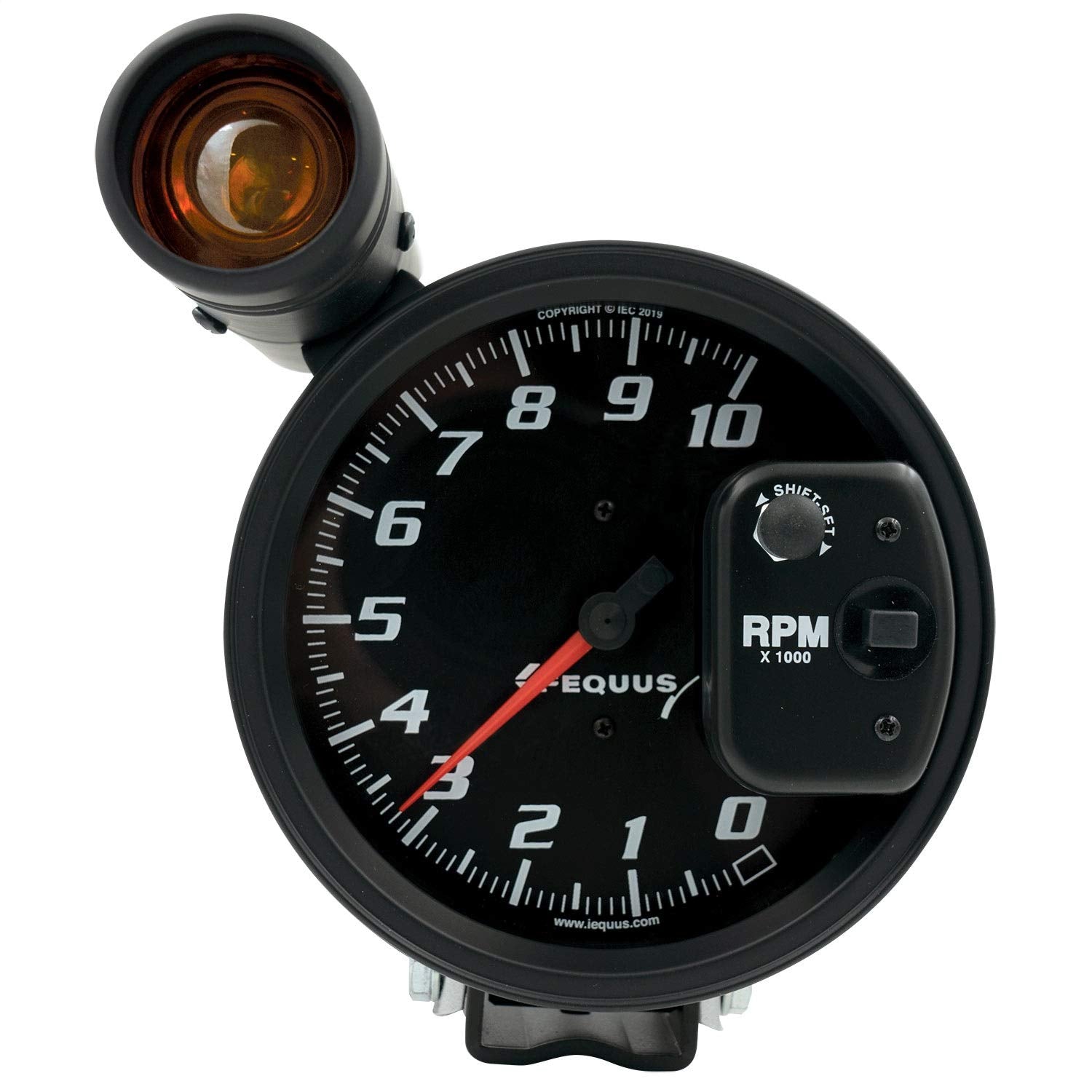 Equus E6080 5'' Tachometer 10K RPM Black Dial & Shift Light
