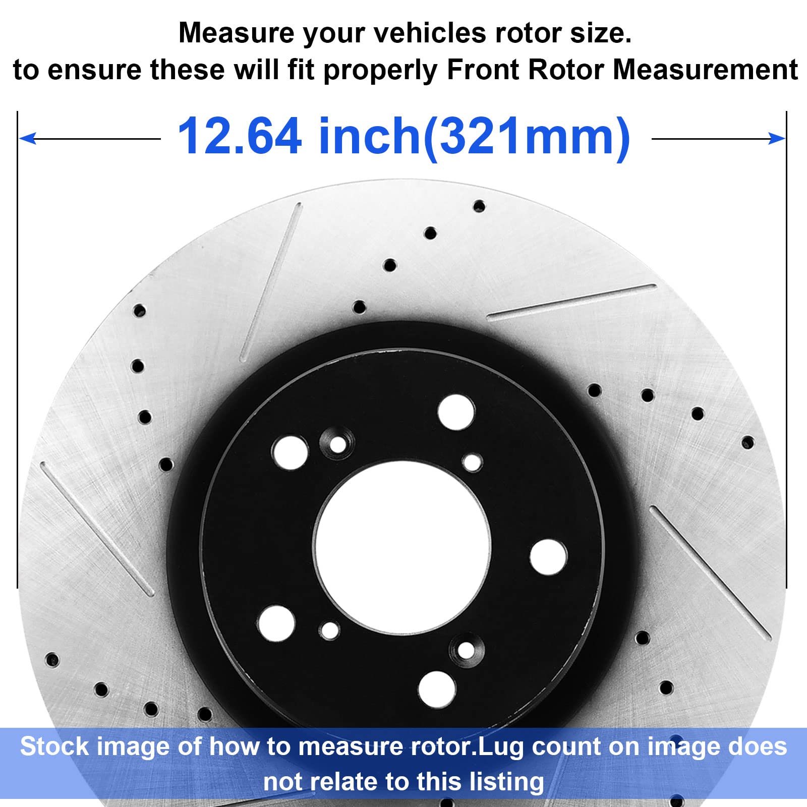 Front Disc Brake Rotors and Ceramic Brake Pads Kit for 2010-2017 Chevy Equinox/GMC Terrain, 2014-2020 Chevy Impala, 2013-2015 Ch