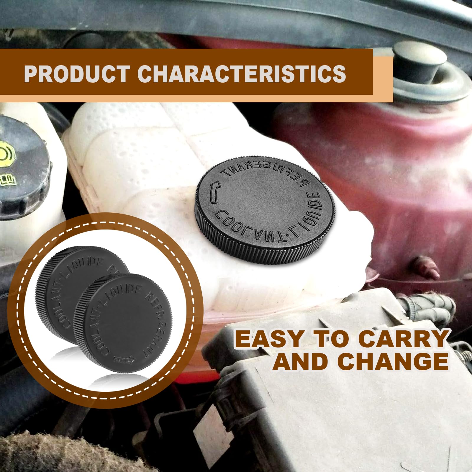 2Pcs Engine Radiator Coolant Water Tank Black Reservoir Cap, Compatible With Infiniti Nissan Renault, Oem# 21712-79900