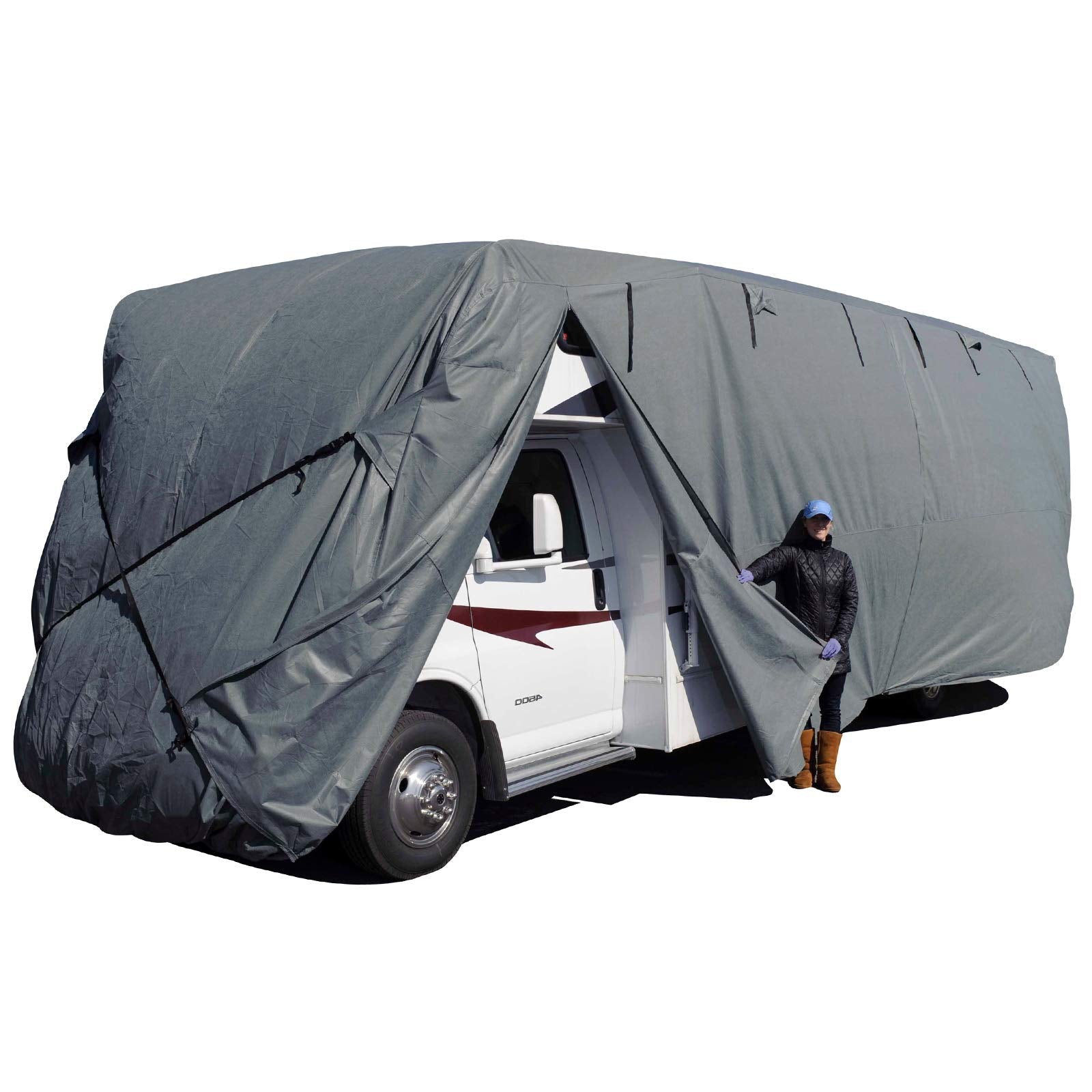 Budge Class C RV Cover Fits Class C RVs up to 36 Long (Gray, Polypropylene), 436 L x 105 W x 108 H (RVRB35)