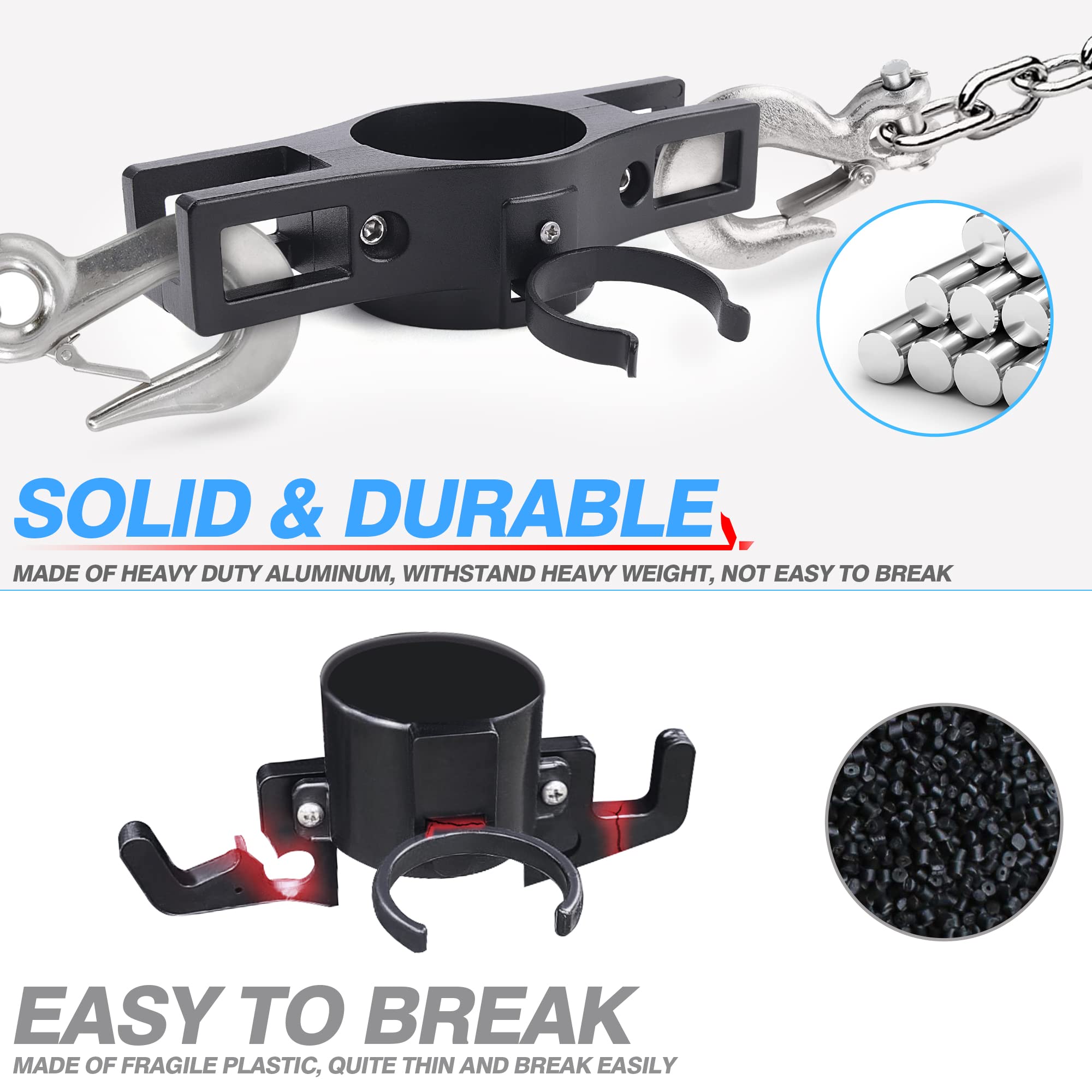 Mictuning Heavy Duty Trailer Towing Organizer Powder Coating, Aluminum Chain Holder, 7 Way Plug Cover, A Lanyard With Aluminum F