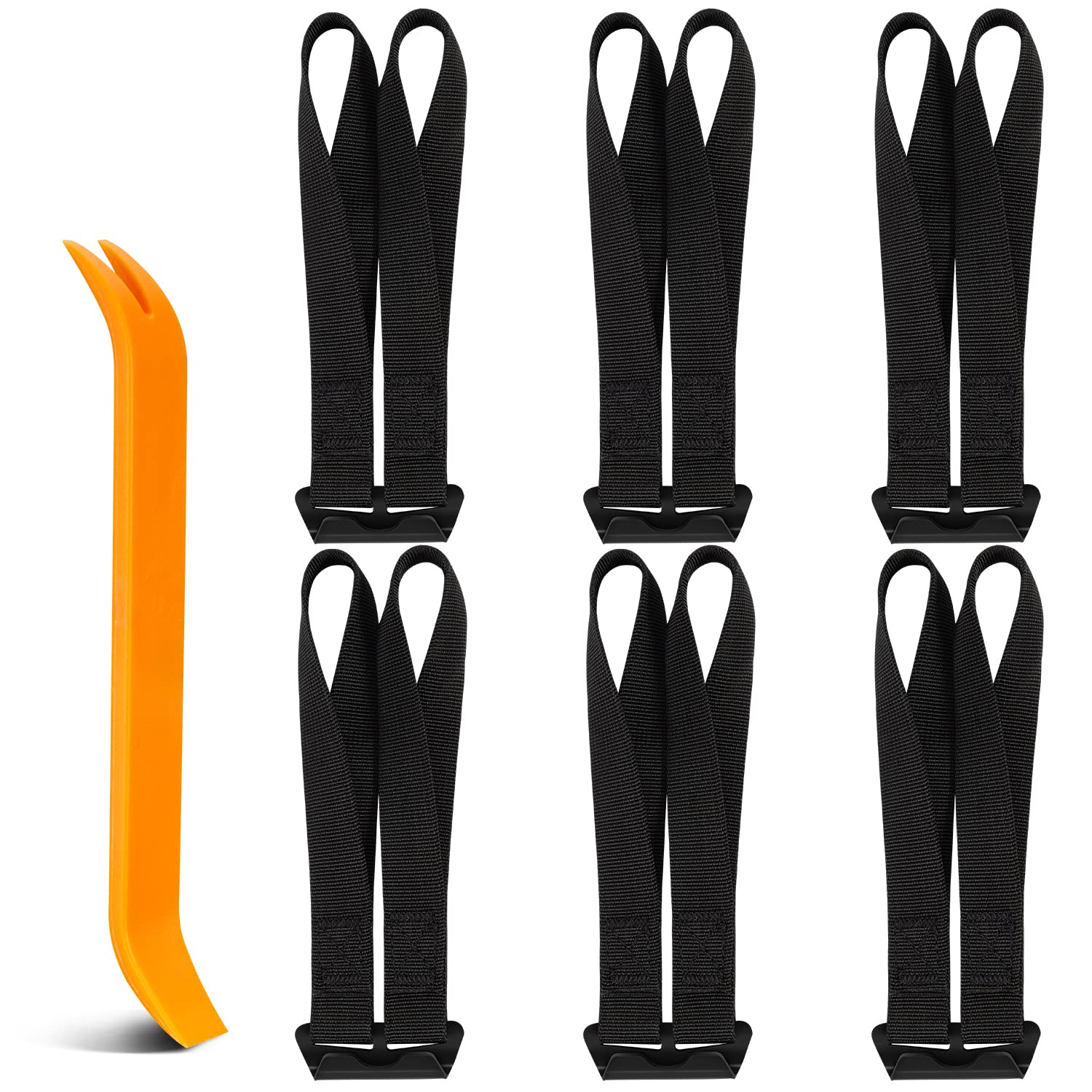 Cargo Tie Down Door Hook Straps, Two Loops Roof Rack Straps Kits Universal For Car Roof Bag, 6 Straps Compatible With Most Car Top Luggage, Waterproof, More Solid, Registered Patent