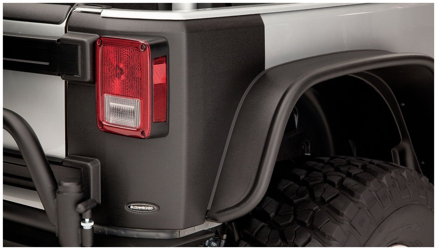 Bushwacker Trail Armor Rear Corner Covers | 2-Piece Set, Black, Textured Finish | 14009 | Fits 2007-2018 Jeep Wrangler Jk 2-Door