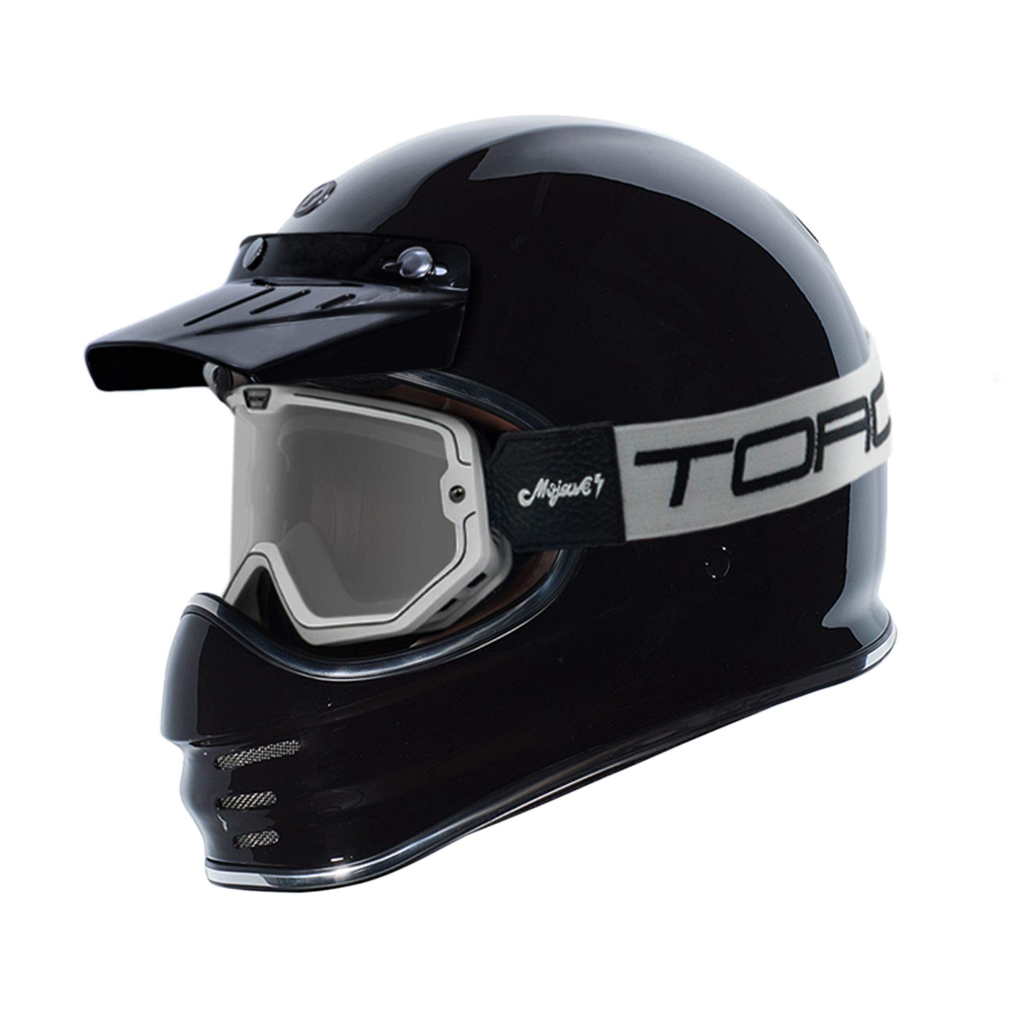 Torc Mojave Motorcycle Helmet Goggle (Flat White, White Black)