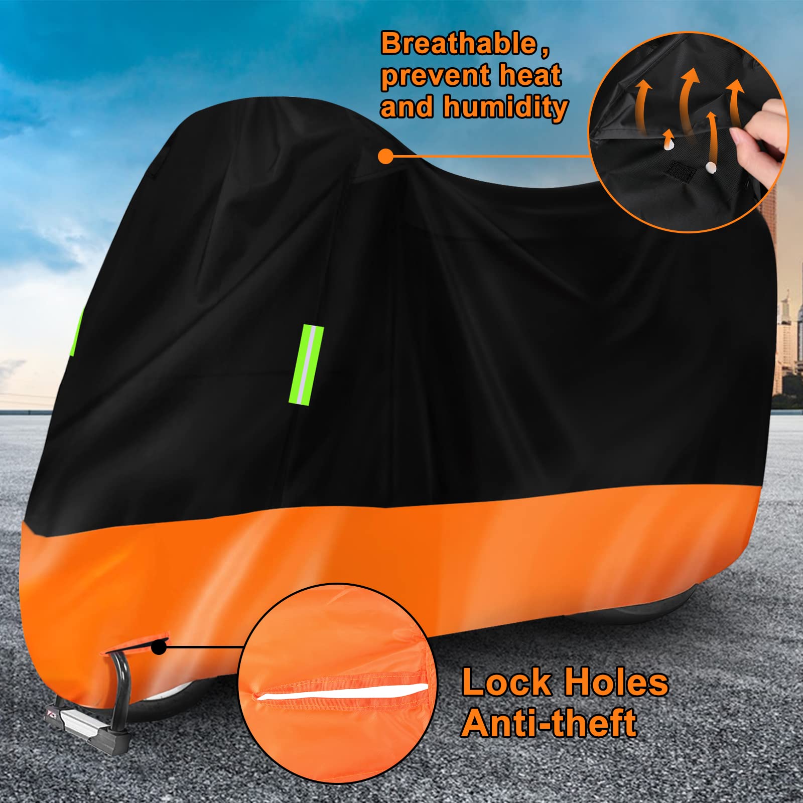 Waterproof Motorcycle Cover Replace for Harley Davidson Touring Road Glide Limited/Ultra Limited with Anti-Theft Lock Hole for O