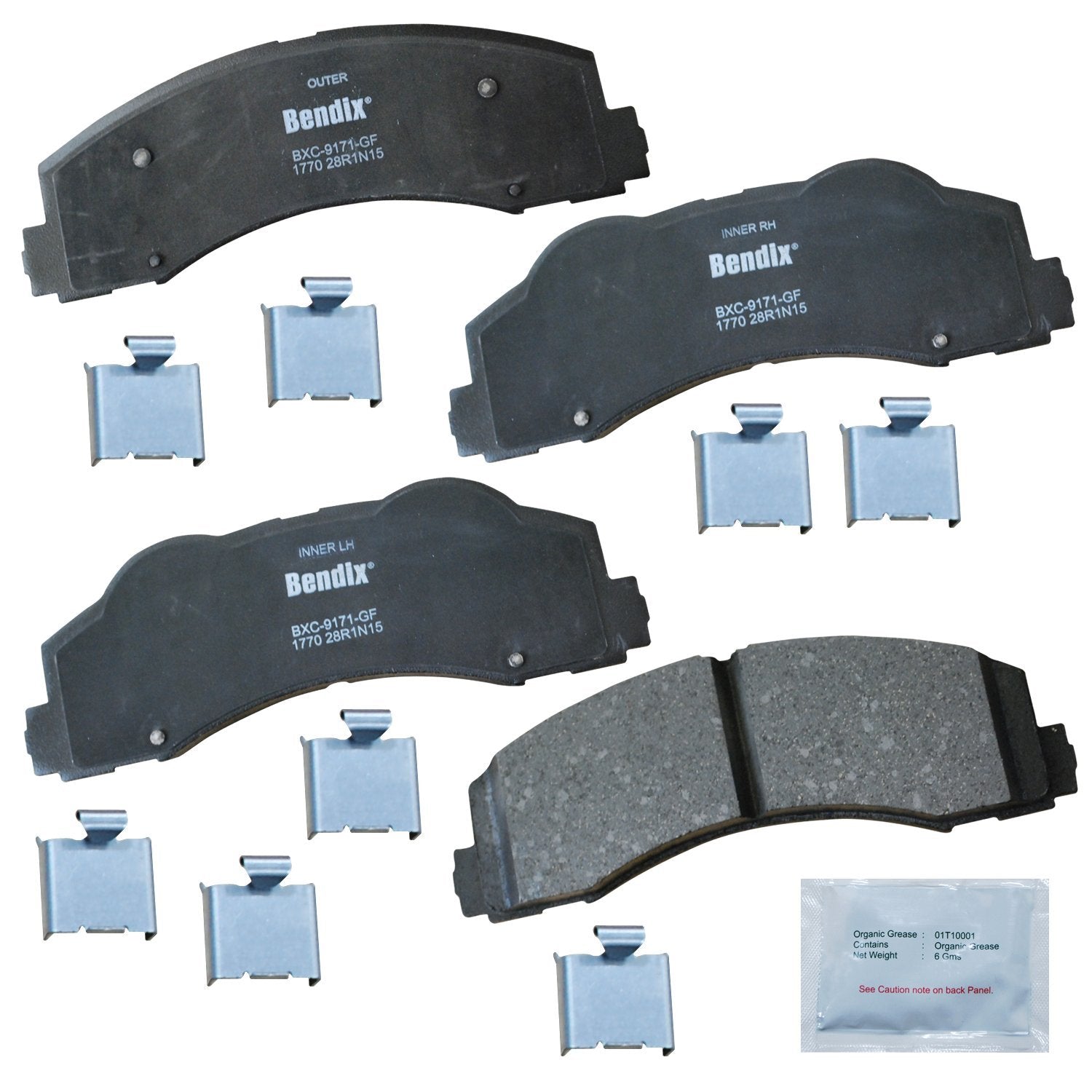 Bendix Priority1 Cfc1770 Ceramic Front Brake Pads For Ford Expedition 2017-2010, F-150 2017-2010, Lobo 2020-2009, Lincoln Mark L