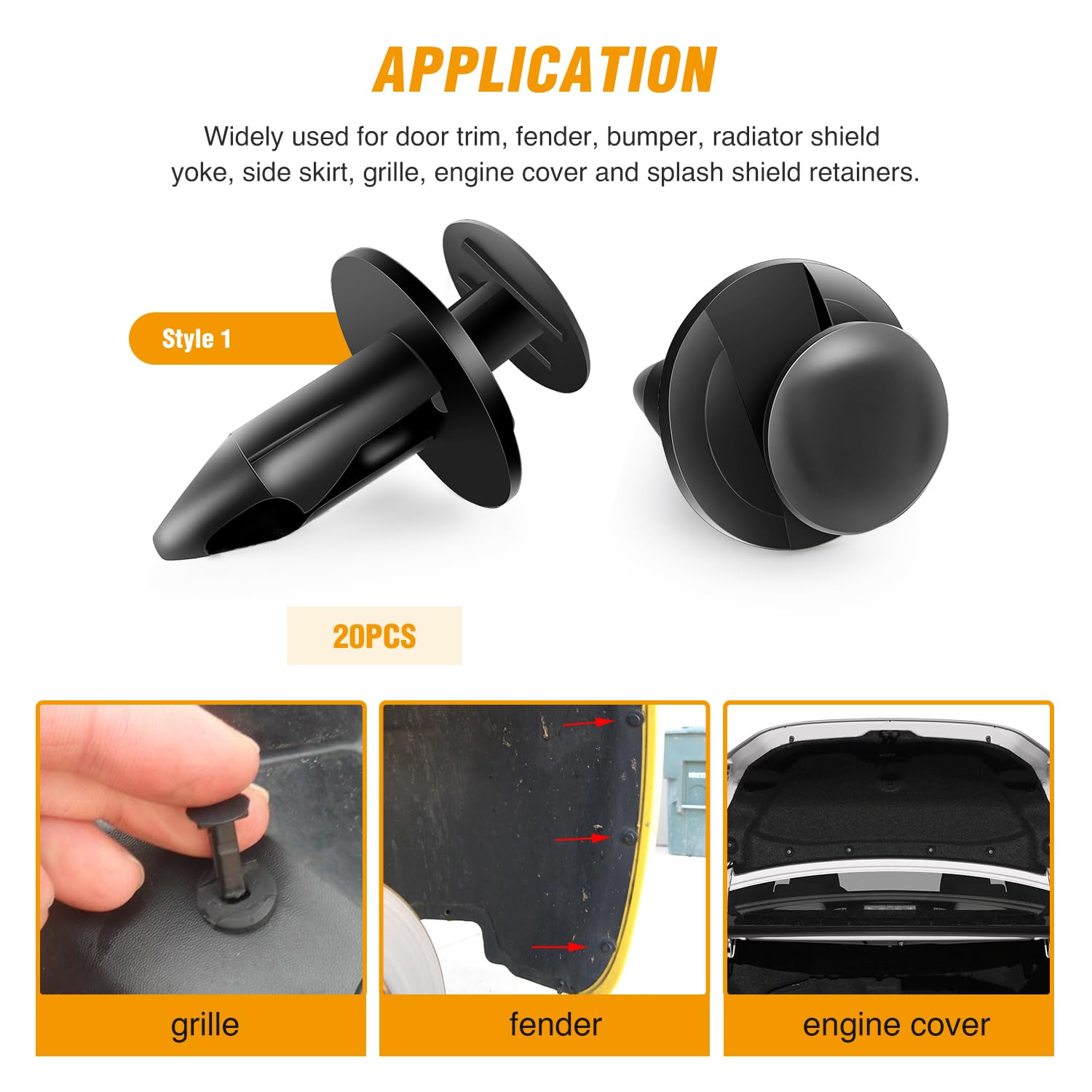 GOOACC 60PCS Fender Flare Rocker Moulding Clip Assortment 68039280-AA, 55156429-AA, 6503598,6501559 Replacement for Jeep Wrangle