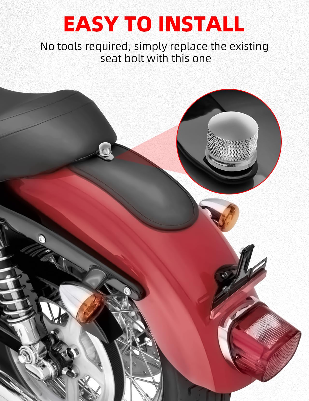 Amazicha Chrome Stainless Steel Seat Bolt Nut Kit Compatible For Harley Davidson 1996-2024