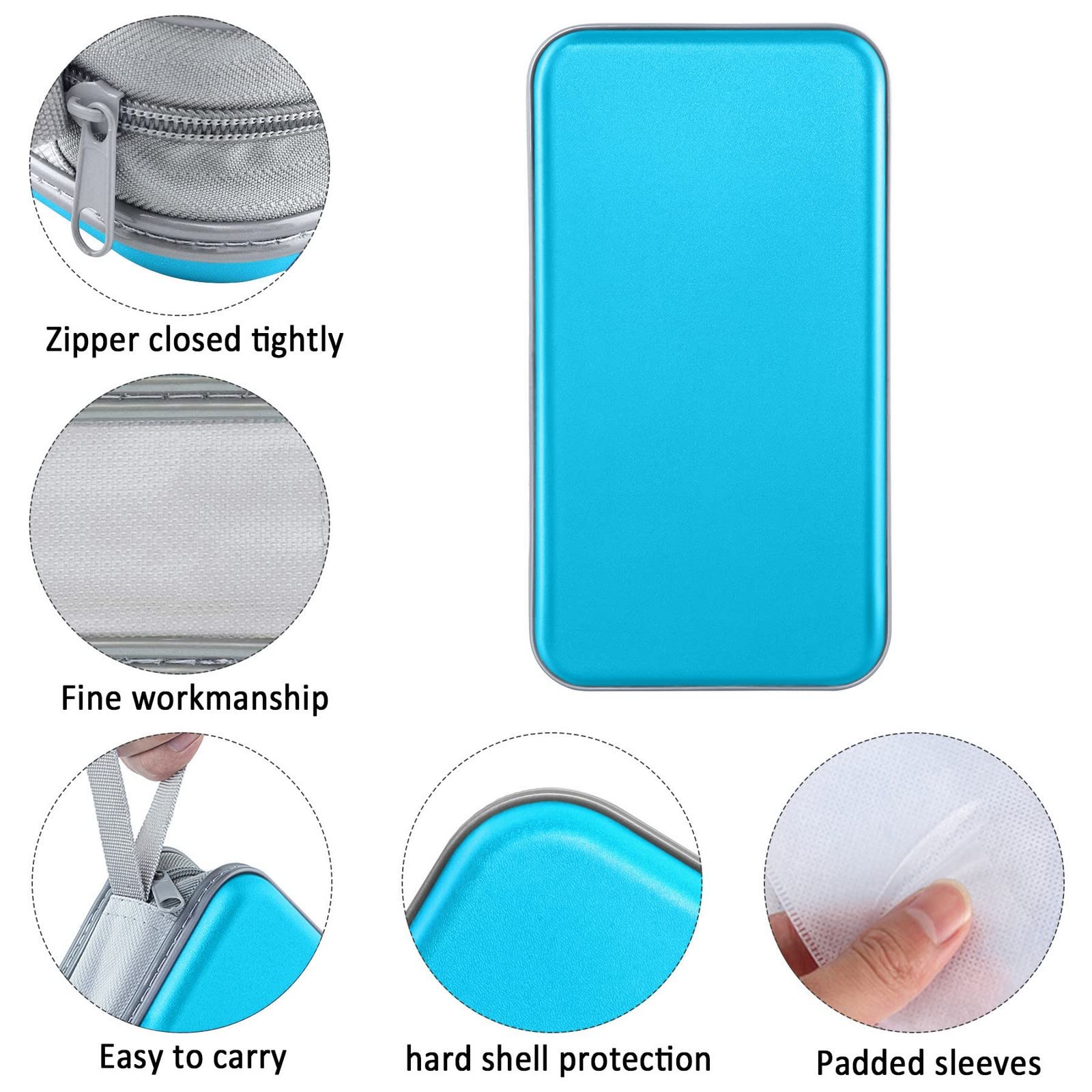 Cd Case, Siveit Dvd Case Holder 96 Capacity Hard Plastic Cd Dvd Disc Cases Storage Binder Wallet For Car Home Office Travel (Sky