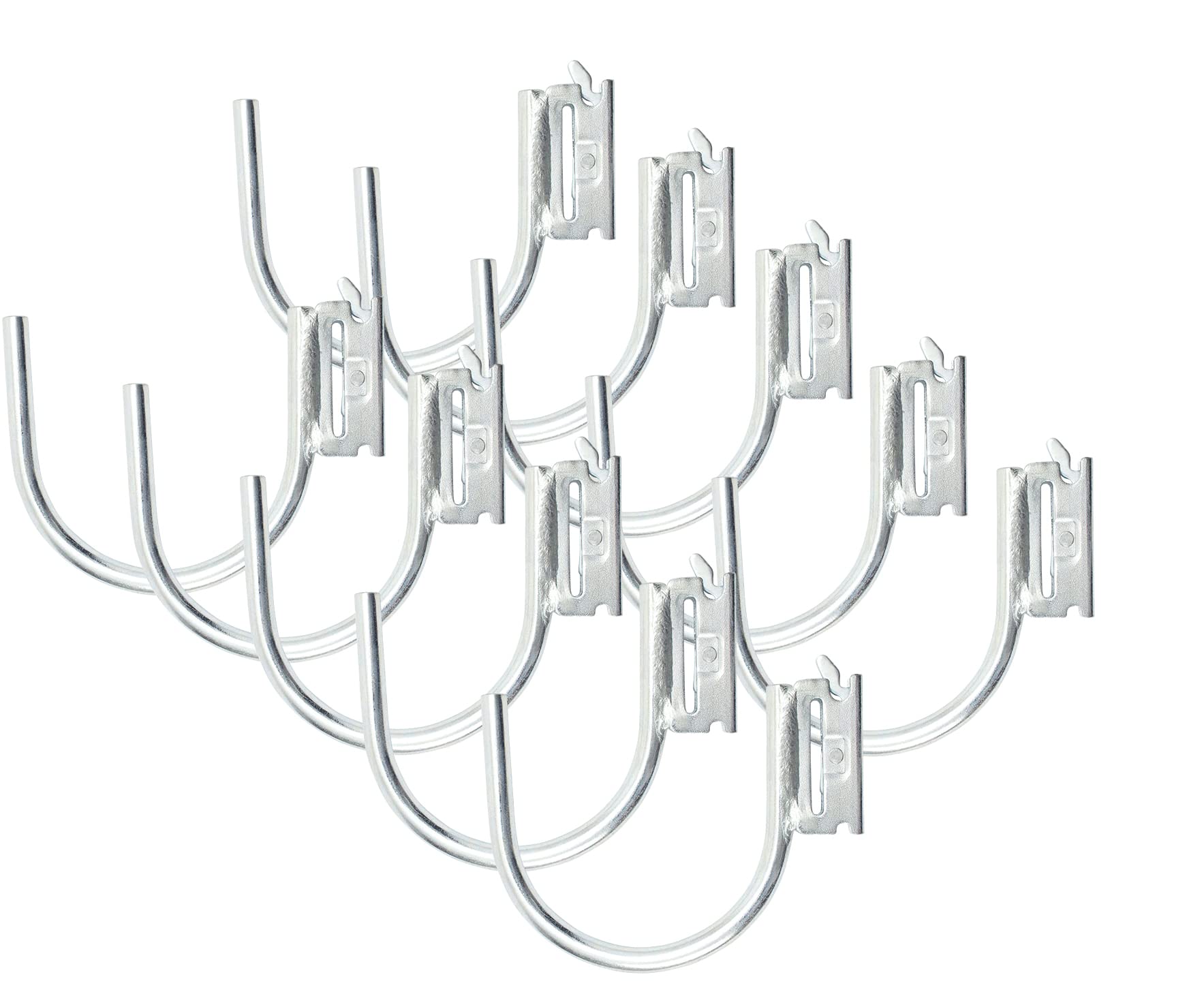 Mytee Products (10 Pack) J Hooks for E-Track Round 4.5 Wide Enclosed Large Steel JHook with ETrack Spring Fitting Attachments fo