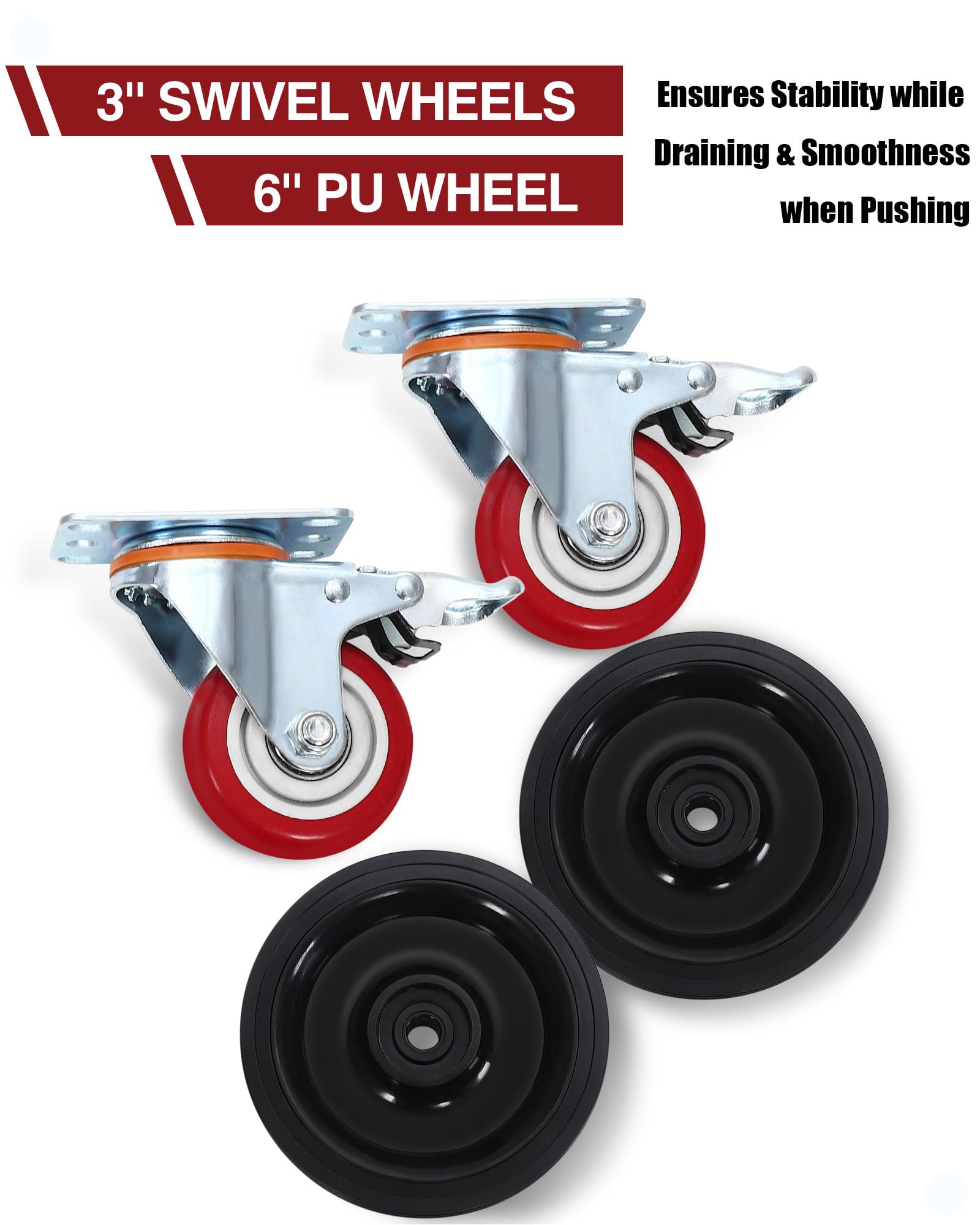 DEXSO 15 Gallon Oil Drain Pan with Hand Pump & 8 Ft Hose, Low Profile & T Folding Handle Oil Drain Cart for Truck Cars SUVs