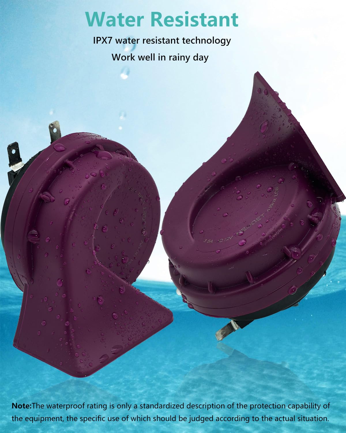 Neoget Car Horn 12V Super Loud Electric Waterproof High Low Daul Tone Fit For 12 Any Volt Vehicles Auto Replacement Universal Ho