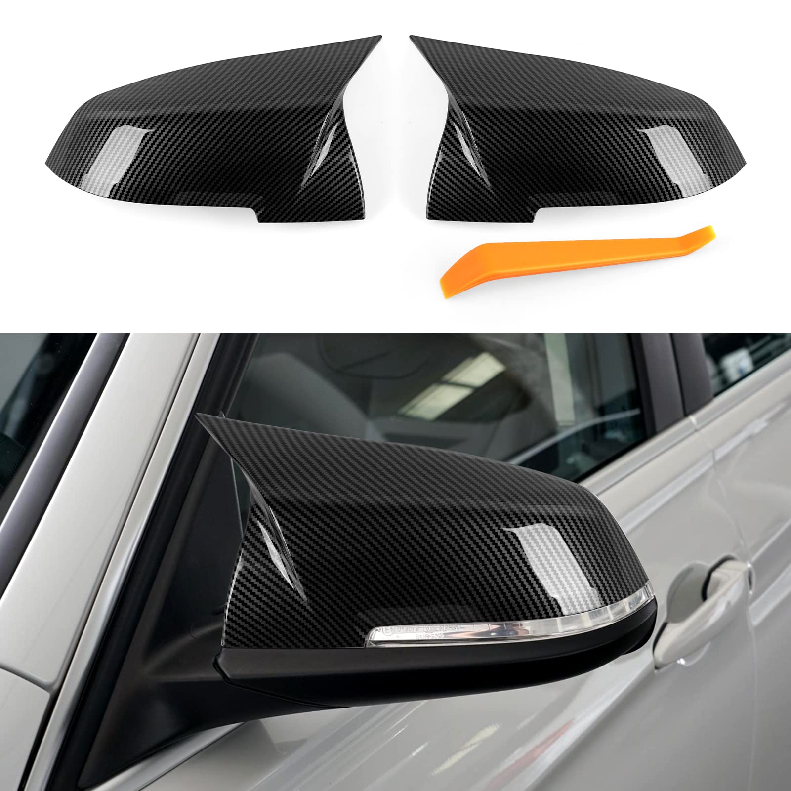 Car Door Rearview Mirror Cover Replacement Carbon Style Abs Trim Fits For Bmw F20 F22 F23 F30 F31 F34 3Gt F32 F33 F36 M2 F87 X1 E84 Accessories