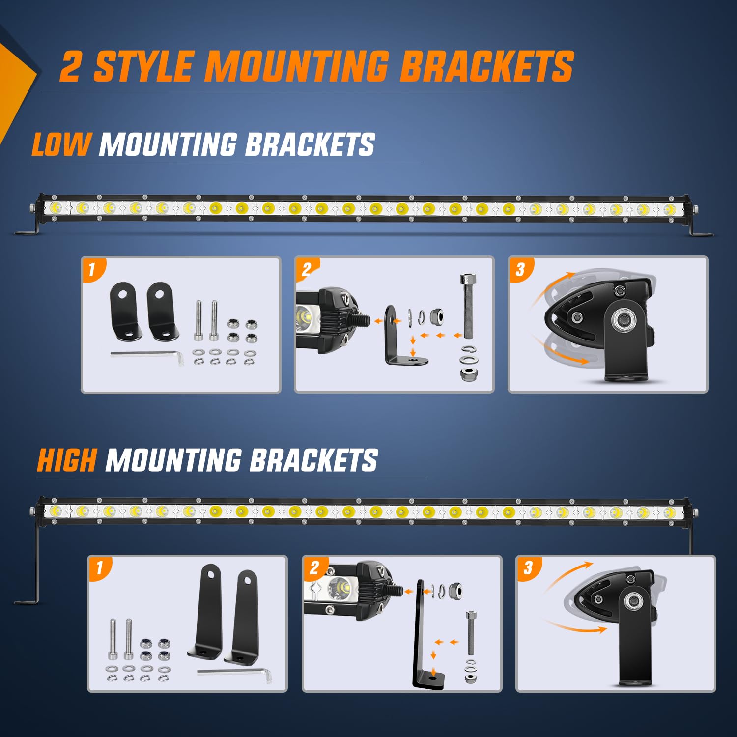 Nilight Single Row Led Light Bar Ultra-Slim Spot Flood Combo Pod 25 Inch 72W Fog Light Driving Work Roof Bumper Lighting For Off