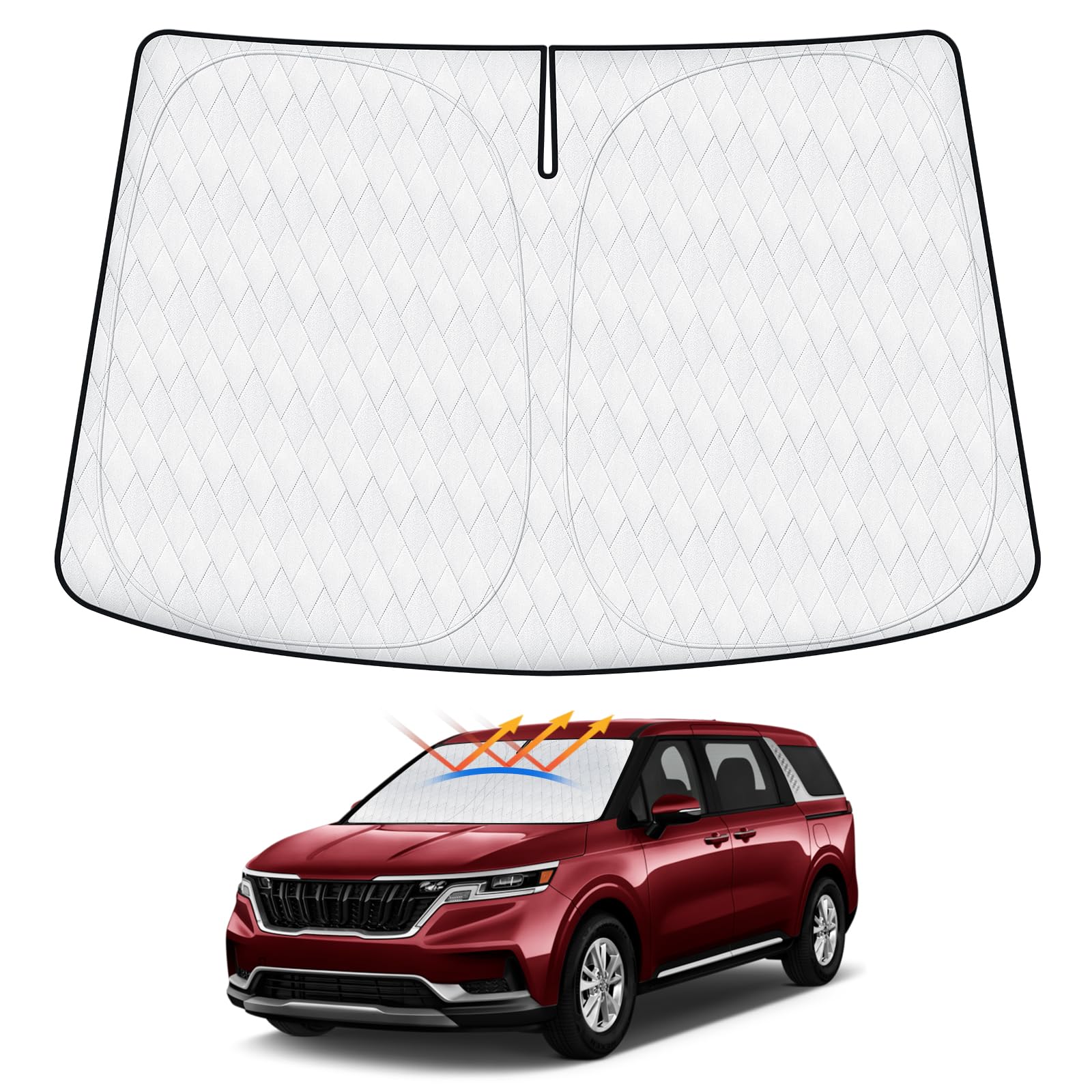 Cartist 5-Layer Windshield Sun Shade Custom Fit For Kia Carnival 2022 2023 2024 2025 Accessories Foldable Car Front Window Sunsh