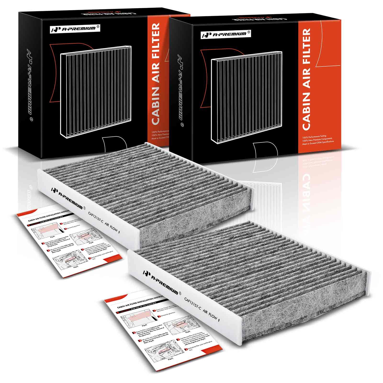 A-Premium 2-Pc Cabin Air Filter With Activated Carbon Compatible With Lexus, Toyota, Mazda Models - Avalon, Camry, Highlander, C
