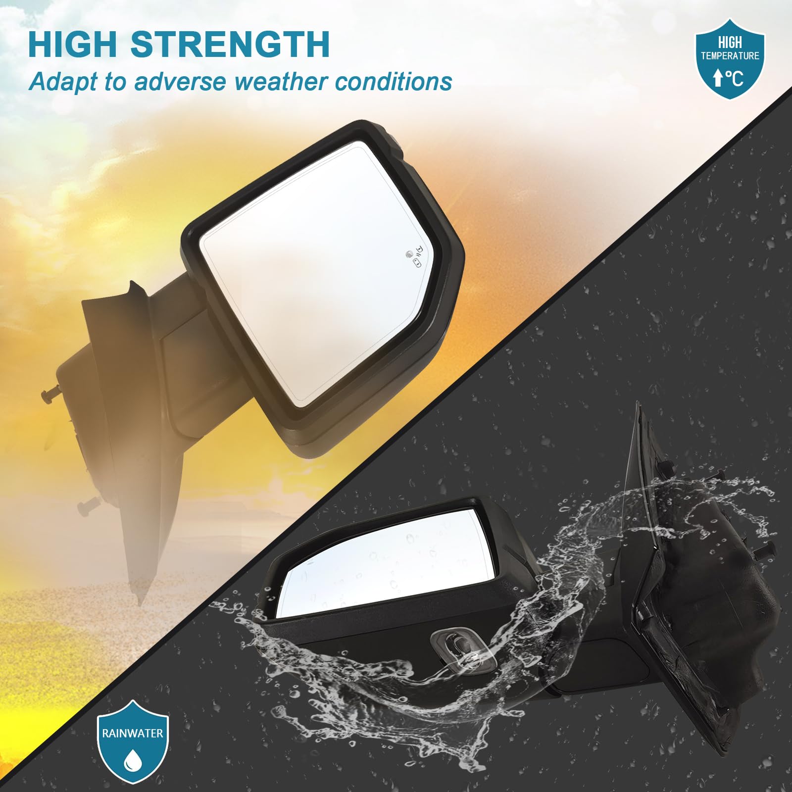 Lqito Left Driver Door Mirror with Power Glass,Heated, Puddle Lights,Clearnce Lamp,Blind Spot Detection and Manual Folding Fits