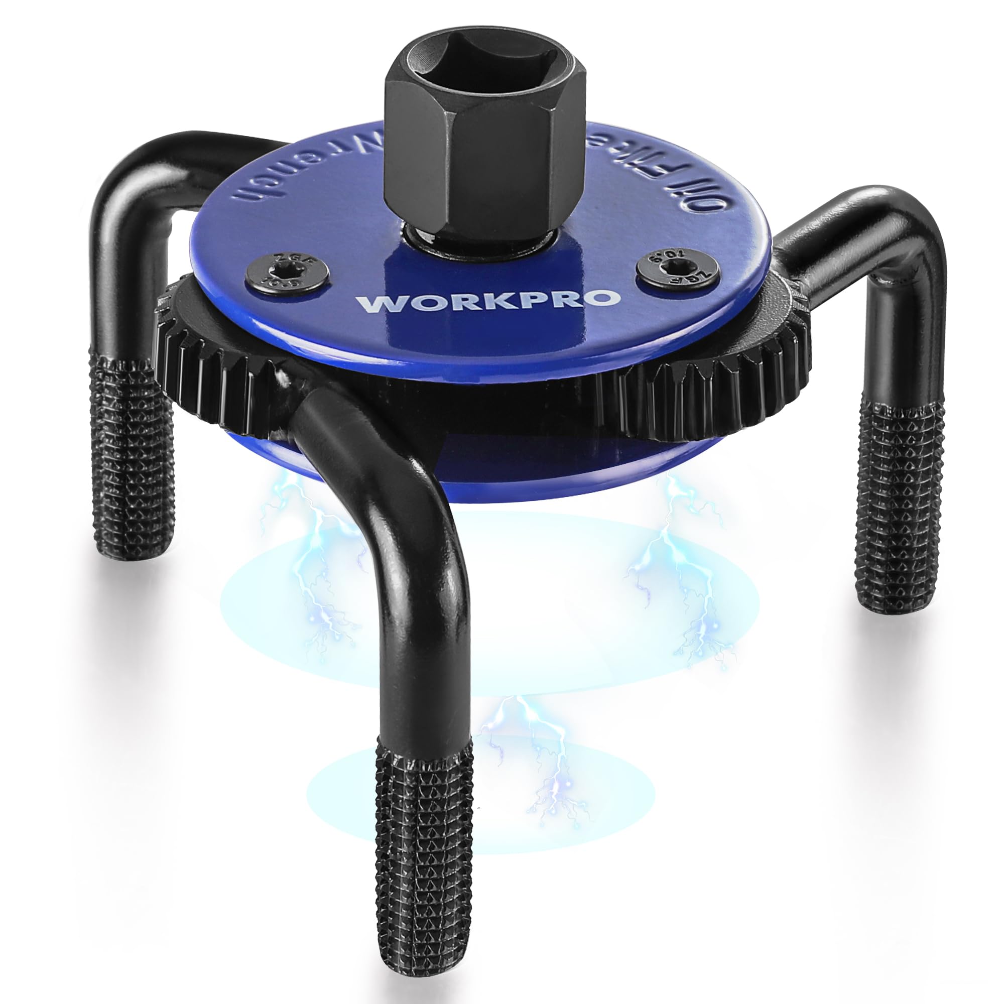 WORKPRO Universal Adjustable Oil Filter Wrench From 3 to 5(76mm to 130mm), Magnetic 3-Jaw Oil Filter Removal Tool, Heavy Duty Oi