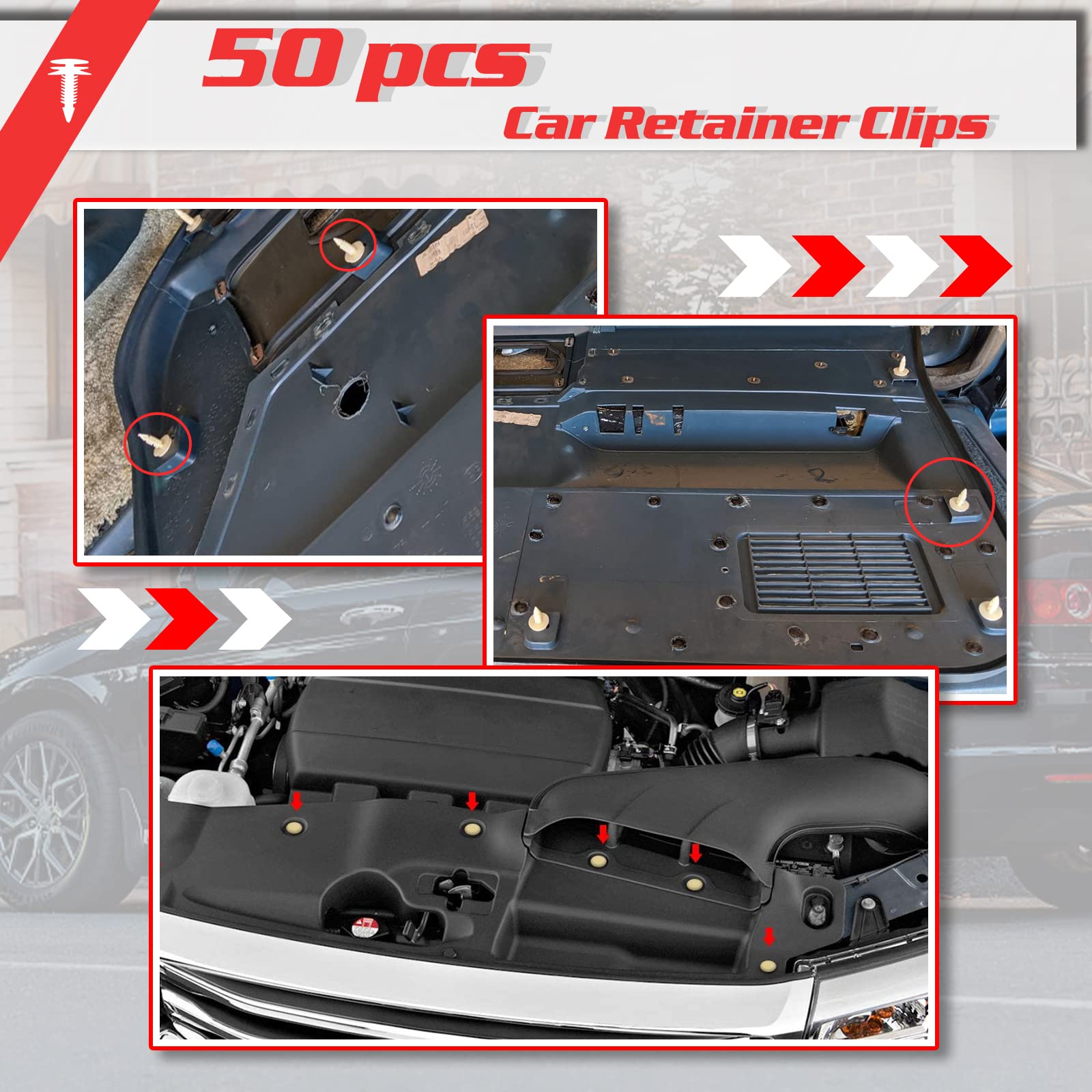 OTUAYAUTO 94-99 S10 50PCS Front Door Trim Panel Retainer Clips, Replaces GM: 10153057 Replacement for Chevy Buick GMC - Car Fast