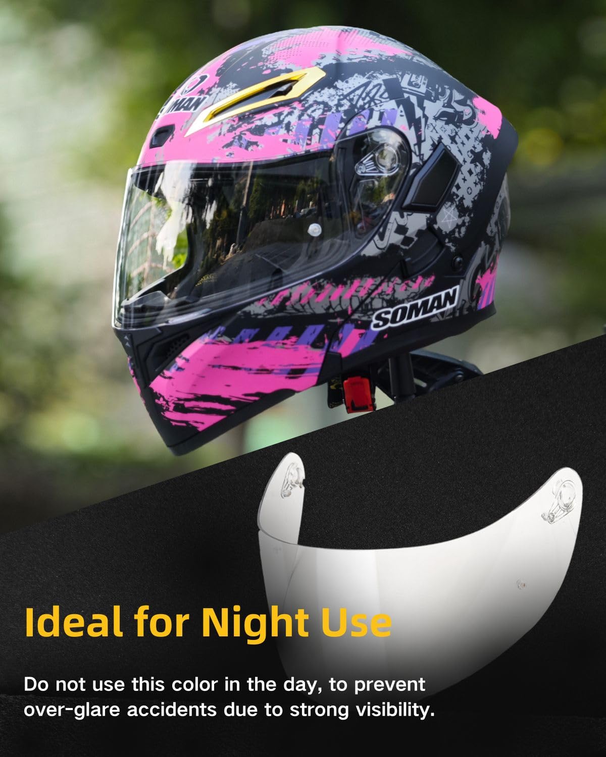 Soman K1 Helmet Visor Replacements, K1S Tinted Helmet Visor Compatible With K1 K1S K3Sv K5 K5S Uv Protection (Transparent)