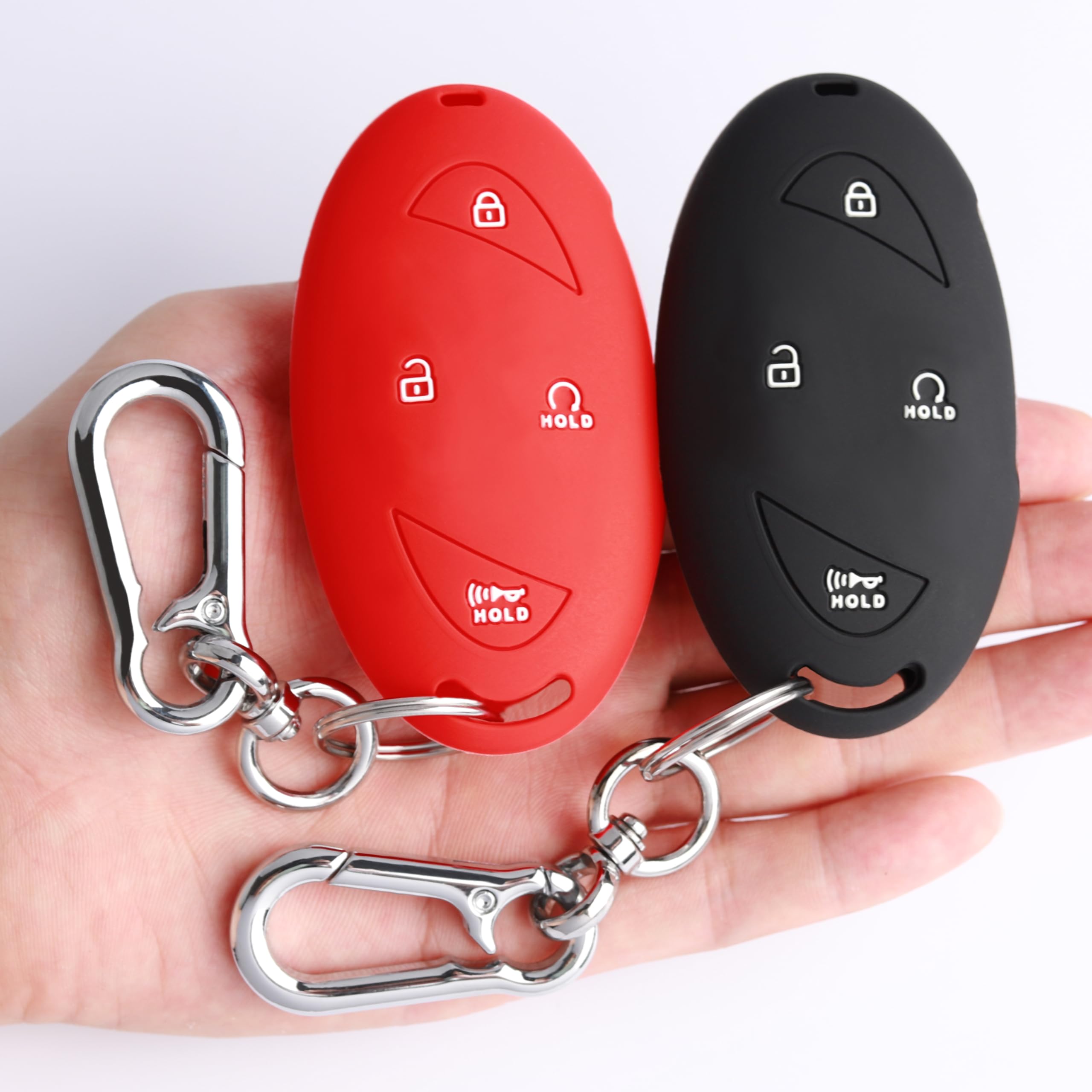 TANDRIVE Key Fob Cover for Hyundai 2025 2024 Tucson Elantra Santa Fe Kona Sonata IONIQ, 4 5 7-Button, Silicone, 2-Pack, Black an