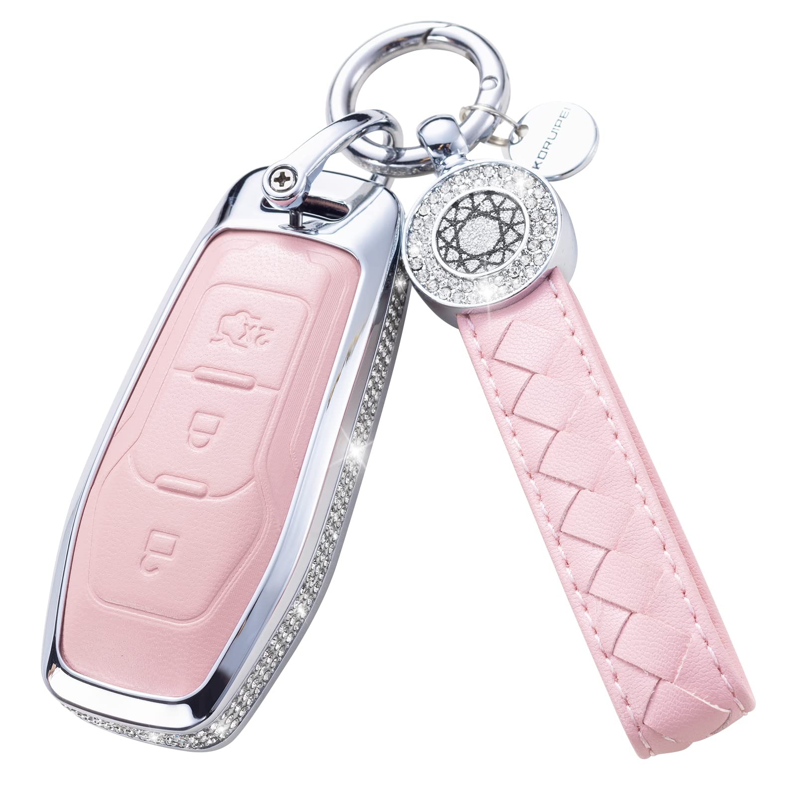 Ruabiban Key Fob Cover Compatible With Ford (Pink)