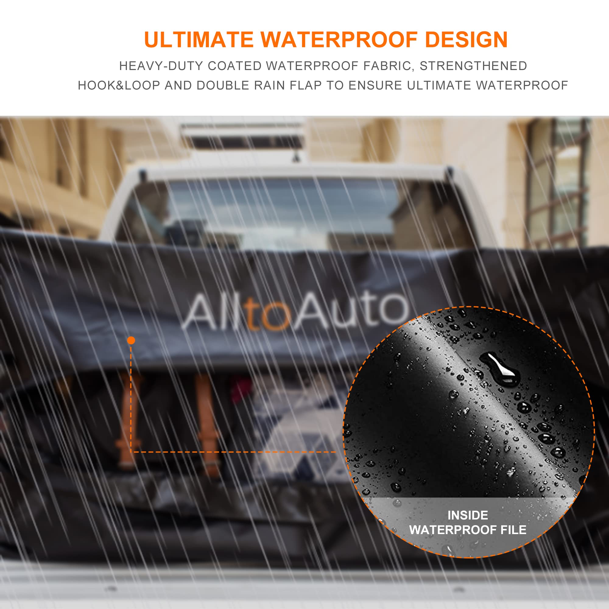 Alltoauto Truck Bed Cargo Bag, 26 Cubic Feet (51''X40''X22''), 100% Waterproof 1000D Heavy Duty, Fits Any Truck Size, Simple And