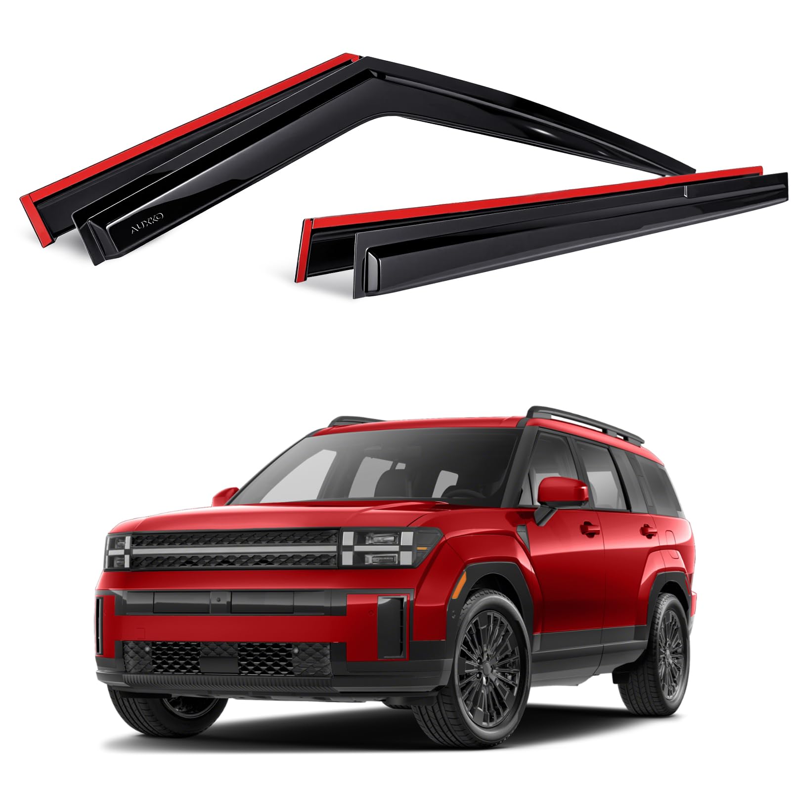 AUXKO Rain Guards for Hyundai Santa FE 2024 2025, Window Vent Visor Accessory - 3M Tape Rain Guard Window Visors for Santa FE Ca