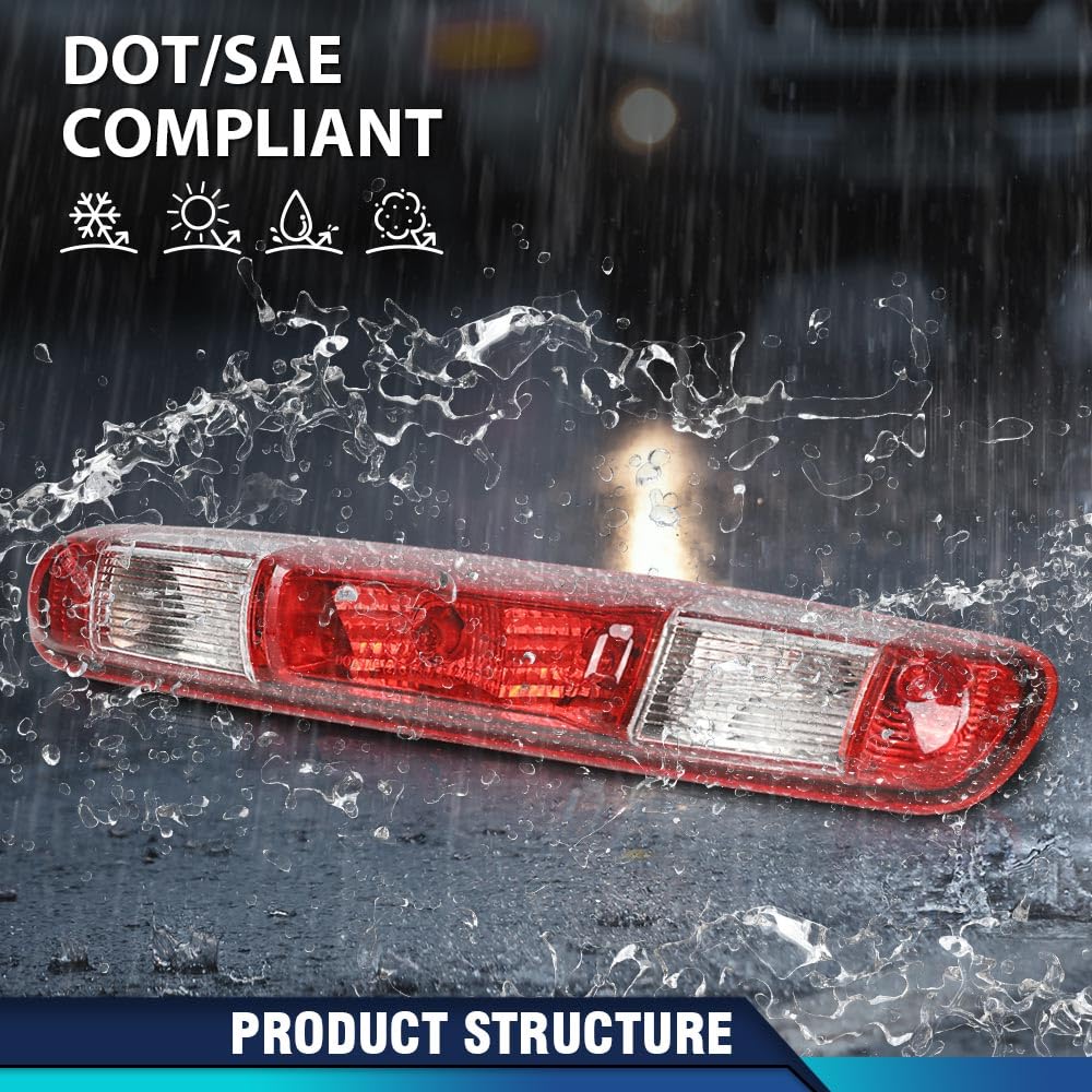 Pit66 Third Brake Light 3Rd Cargo Lamp High Mount Stop Light Compatible With Chevy Silverado Gmc Sierra 1500 2008-2013/Fit Chevy