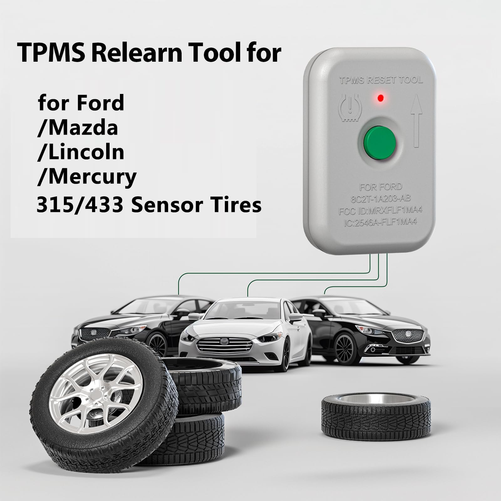 Vxdas Tpms Relearn Tool For Ford Tire Sensor Pressure Monitor Activation Reset Tool Compatible With F-150, Mazda, Lincoln, Mercu