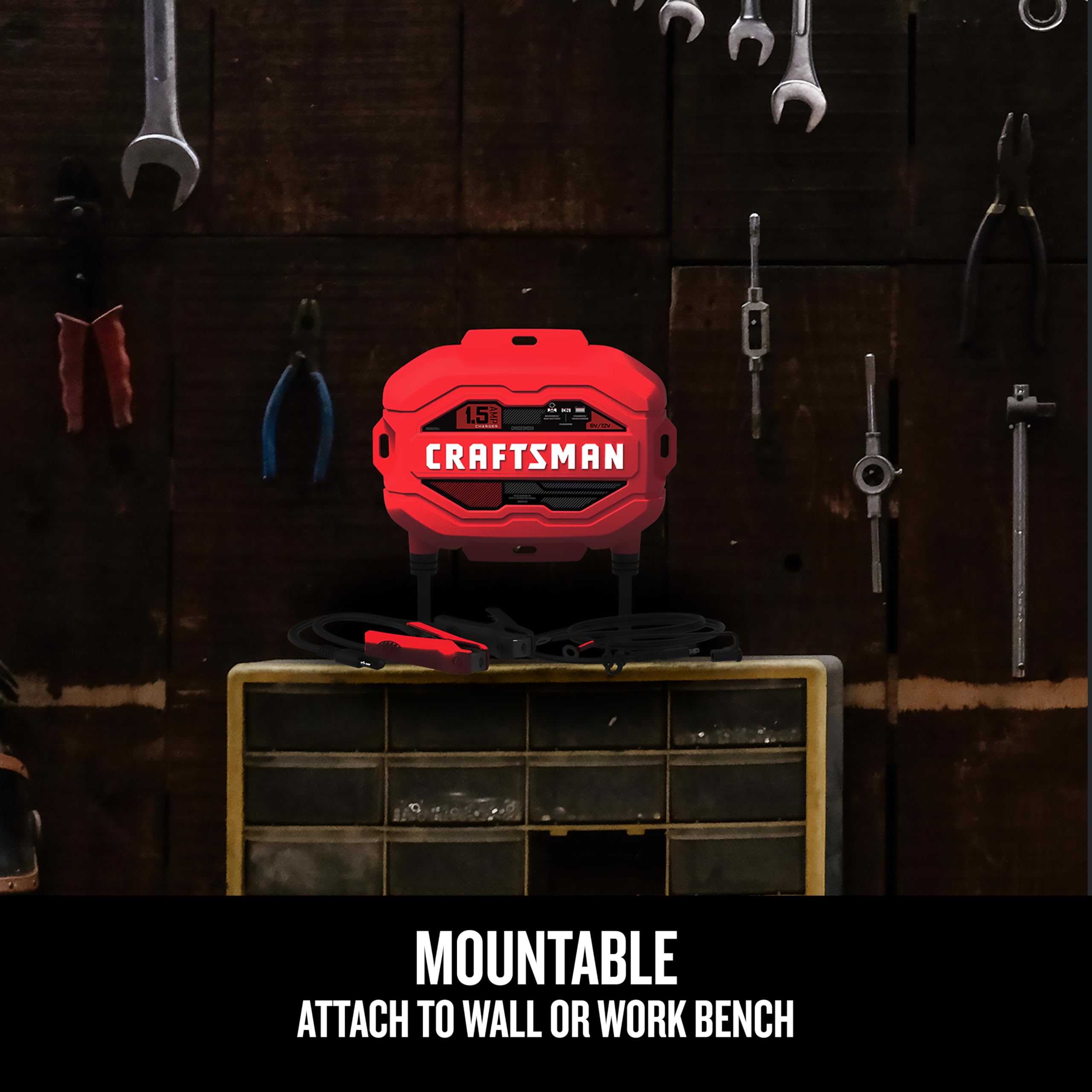 Craftsman 3-In-1 Fully Automatic Automotive Battery Charger, Maintainer, And Desulfator, Cmxcesm259, 1.5 Amps, 6 Volt & 12 Volt, For Power Sport, Motorcycle, Car, And Boat Batteries