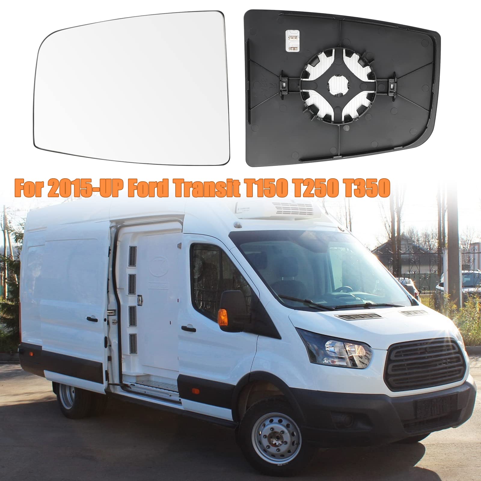 Lhcdqskcw Compatible With 2015-Up Ford Transit T150 T250 T350 Driver Left Side And Passenger Right Side Heated Mirror Glass, Upp