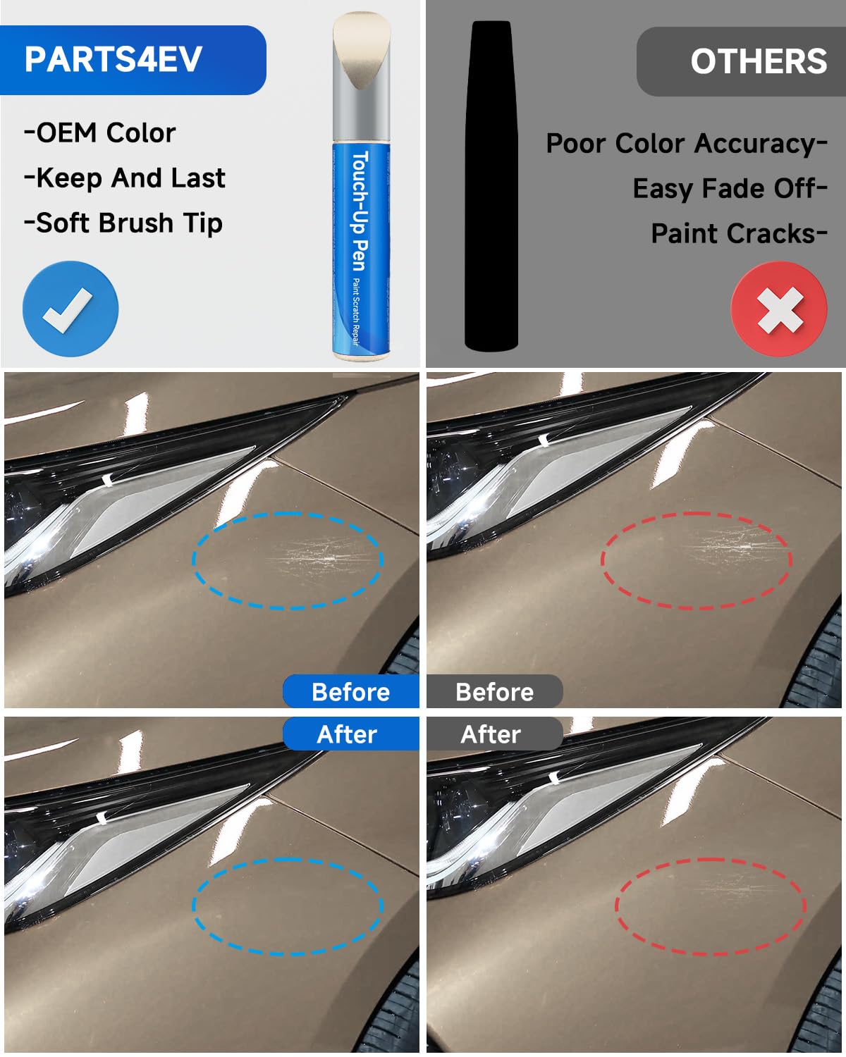 Touch Up Paint Compatible with Toyota Exact Match Touch Up Paint Car Scratch Repair (Sandy Beach Metallic(4T8))
