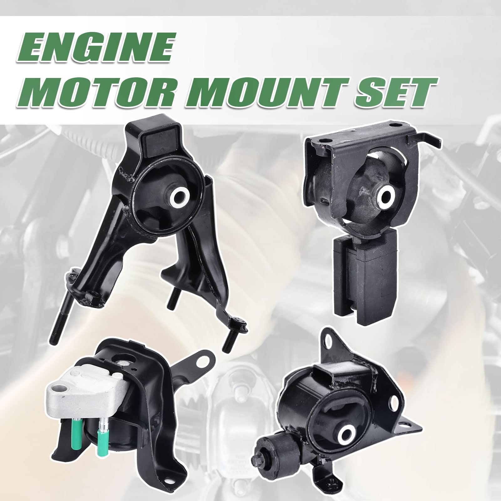 4PCS Engine Motor Transmission Mount Kits Compatible with Corolla Matrix Pontiac Vibe 1.8L 2003-2008 Engine Trans Mount Replace