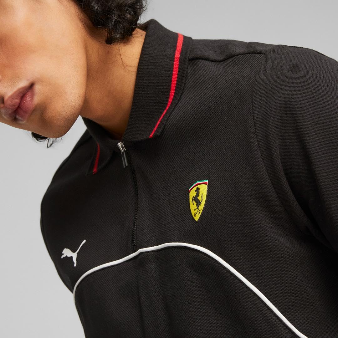 PUMA Men's Standard Ferrari Race Polo, Black AH23, Small