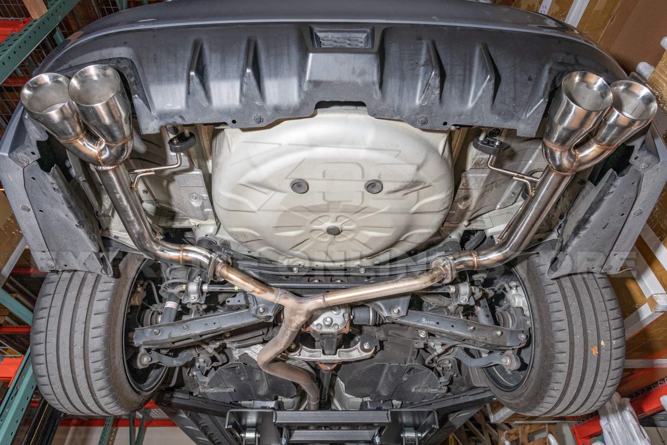 Replacement For 2015-2021 Subaru Wrx Sti Stainless Steel Polished Silver Muffler Axle Back 4' Double Wall Quad Tips Exhaust