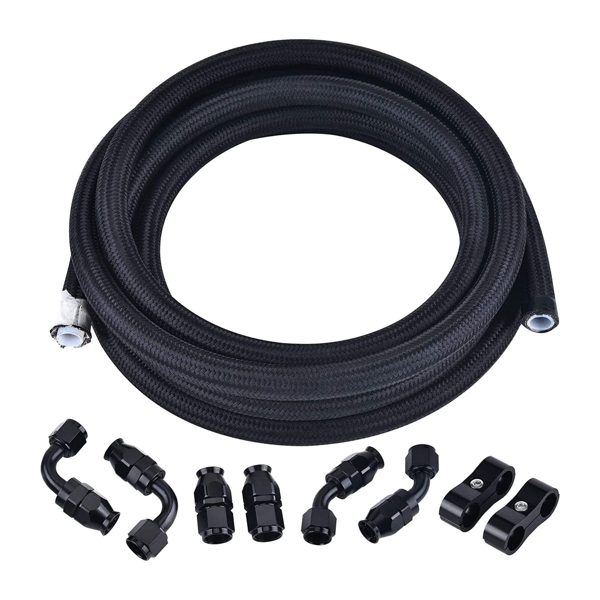 Evil Energy 8An Ptfe Fuel Line Kit, An8 E85 Fuel Hose Line 10Ft Black