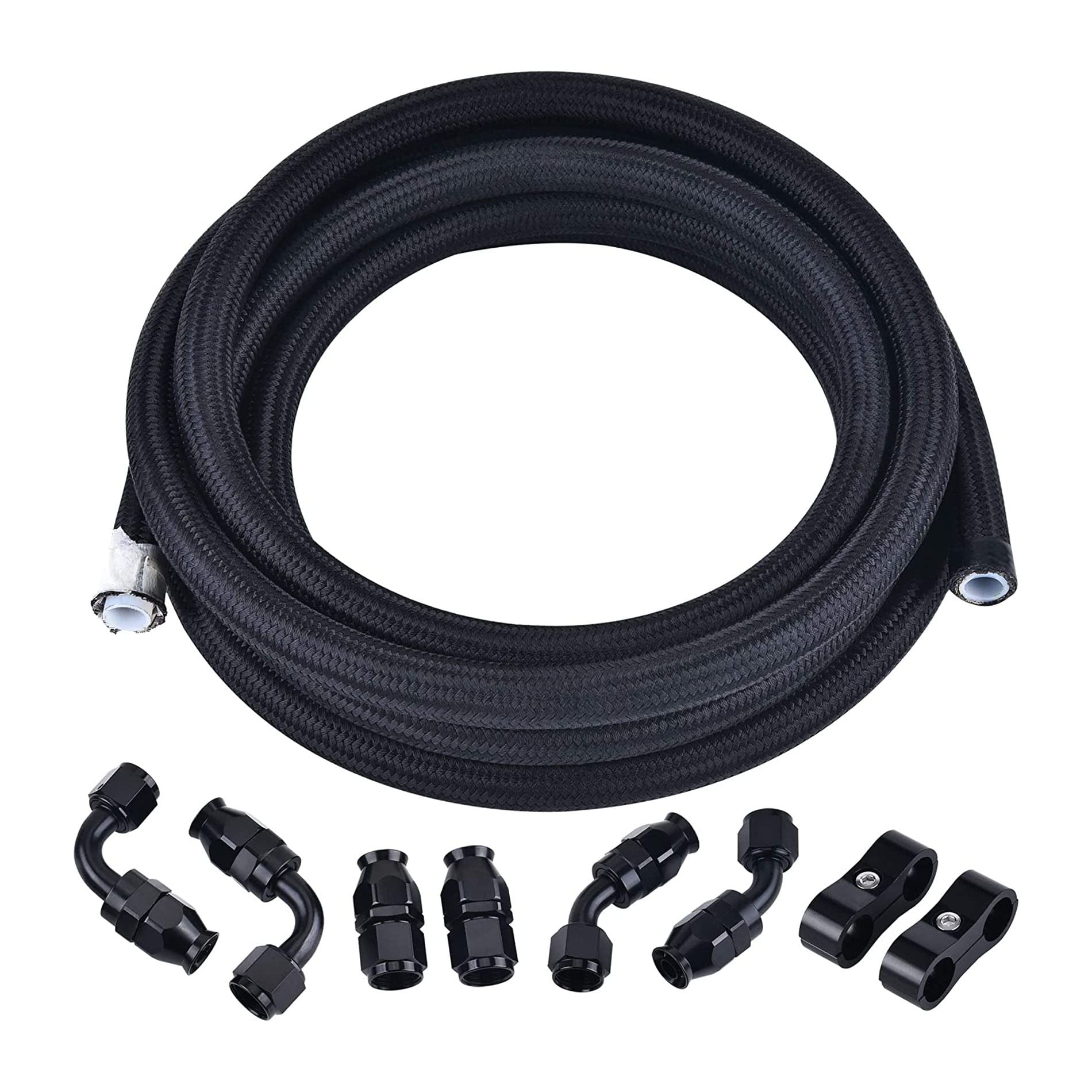 Evil Energy 10An Ptfe Fuel Line Kit, An10 E85 Fuel Hose Line 10Ft Black